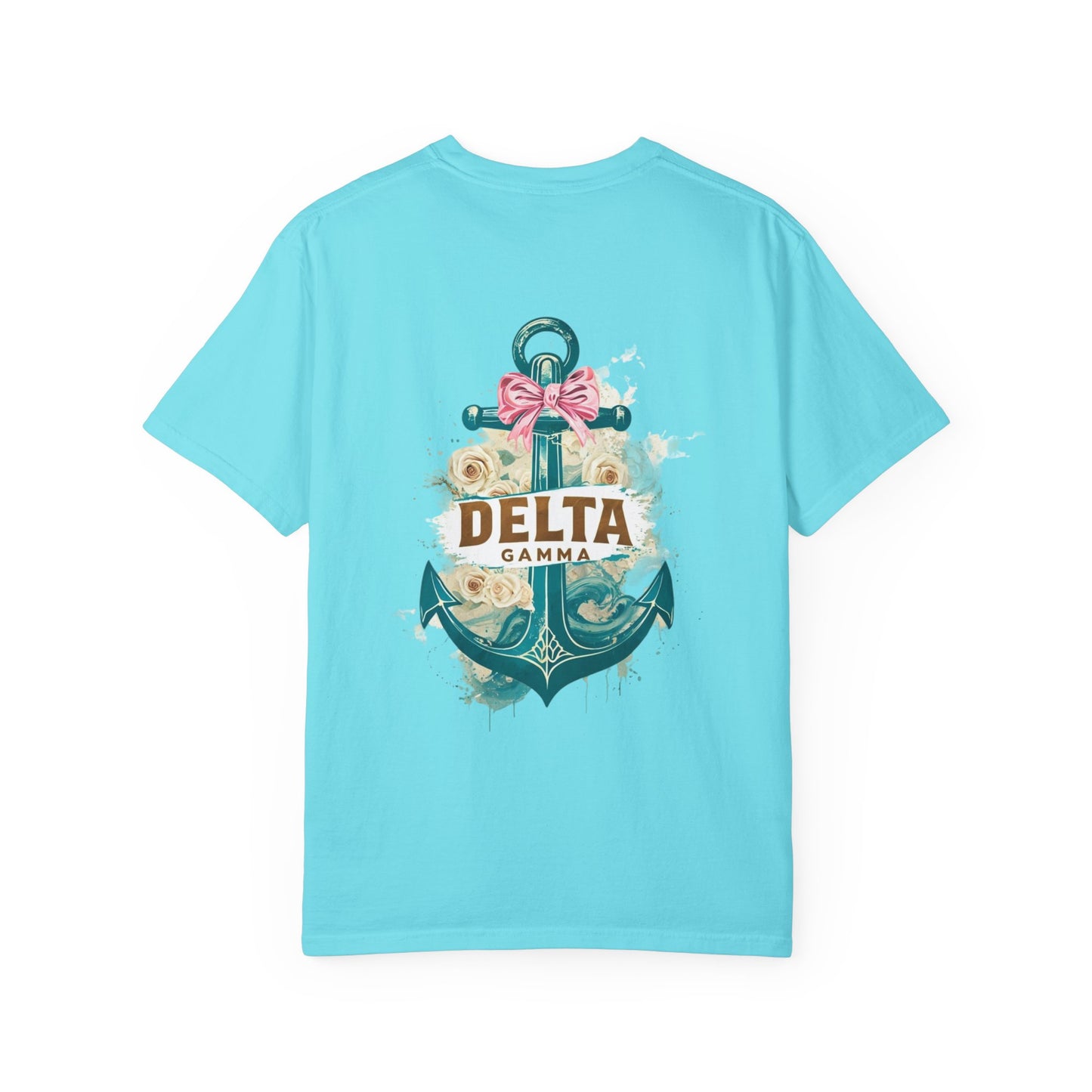 Delta Gamma Unisex Garment-Dyed T-Shirt, Sorority Pride Shirt, Nautical Design Tee, Perfect for Recruitment and Celebrations, Gift Idea