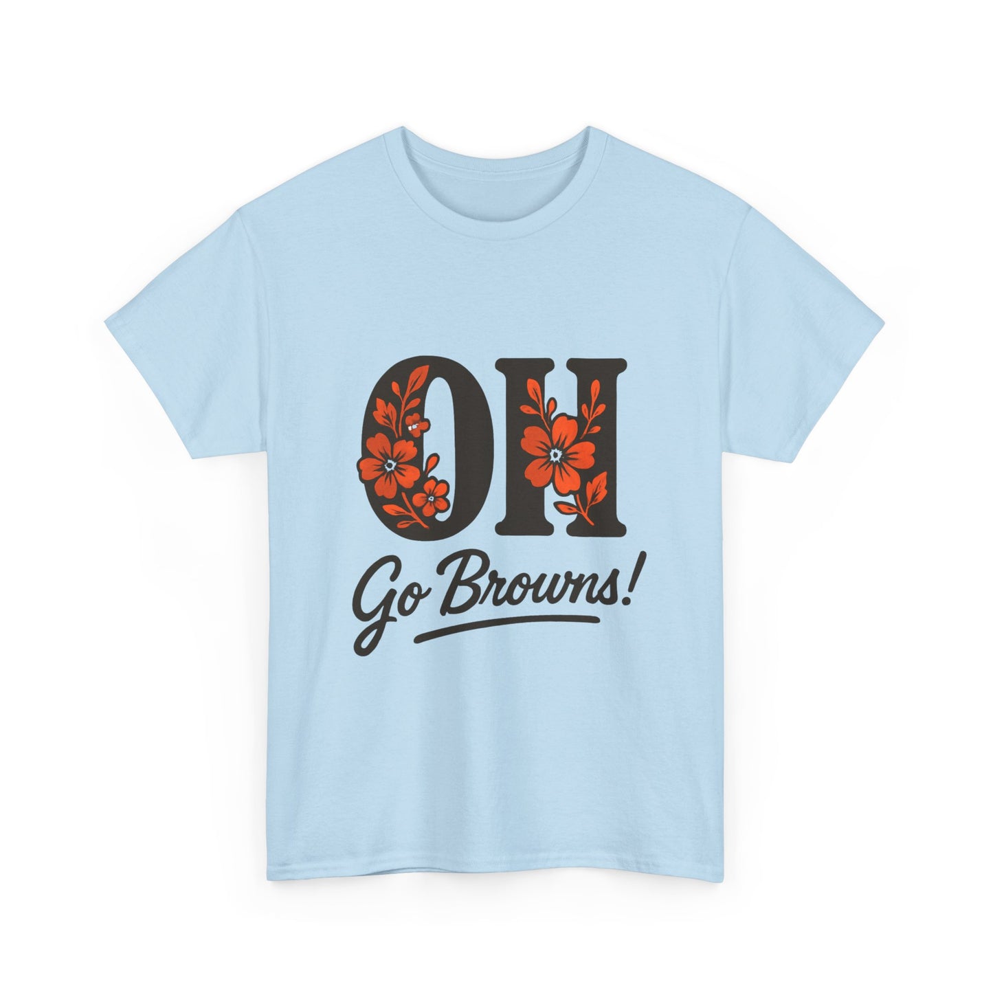 OH Go Browns Floral Unisex Tee, Fan Apparel, Game Day Shirt, Casual Wear, Gift for Sports Lovers