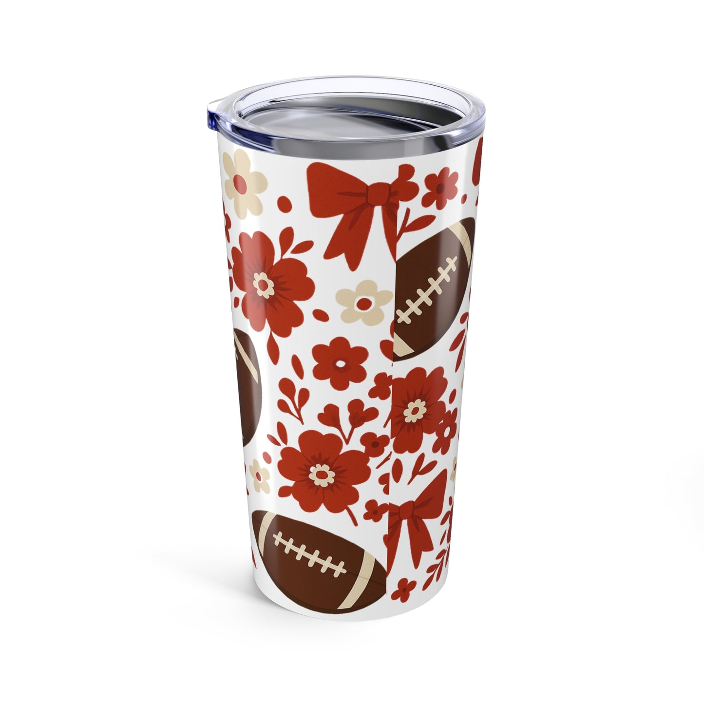 Floral Football Tumbler, Perfect for Game Day, Sports Fans, Gifts, Floral Design, Alabama Fan, Bama Game Day
