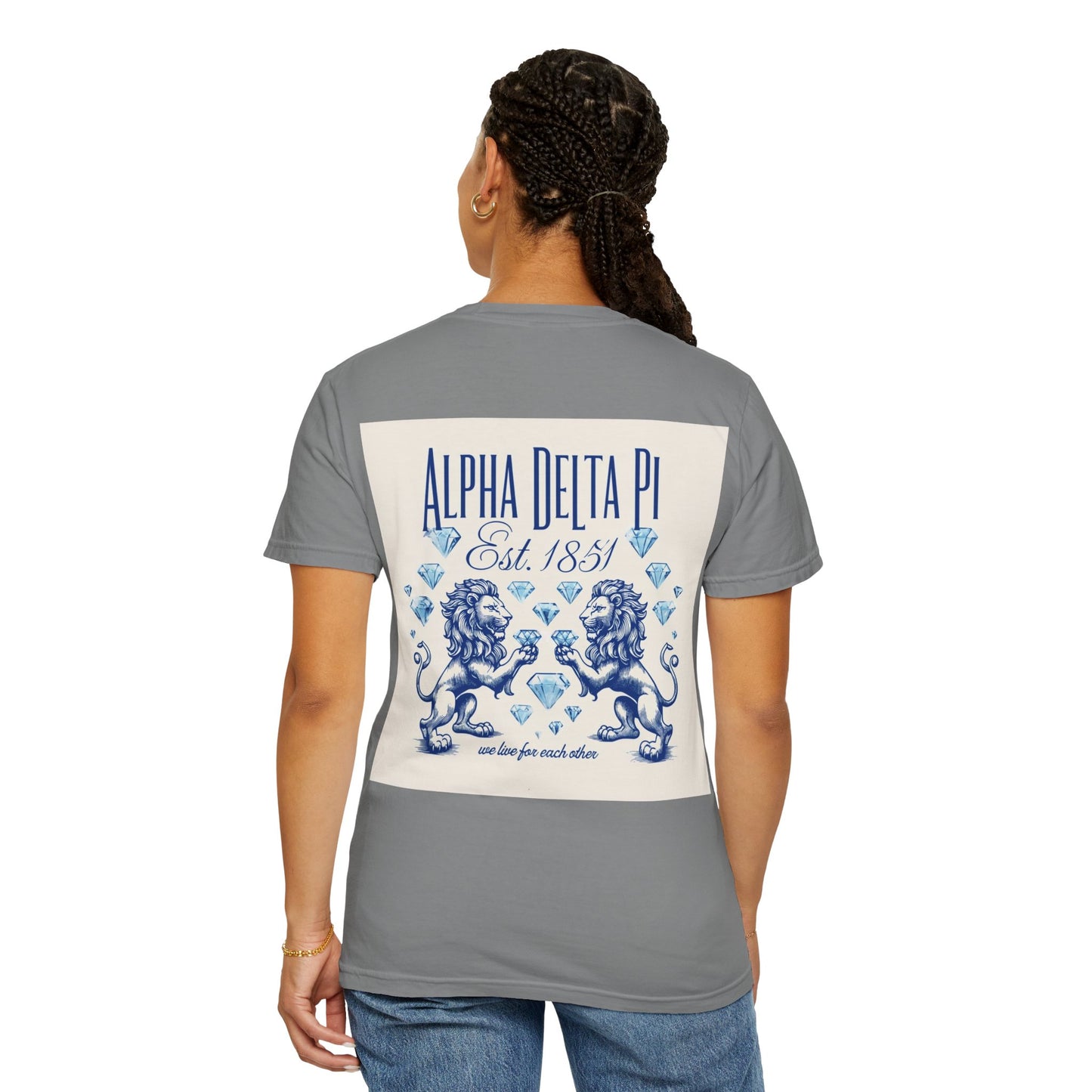 Alpha Delta Pi T-Shirt, Sorority Shirt, College Apparel, Greek Life Gift, Unisex Garment-Dyed Tee