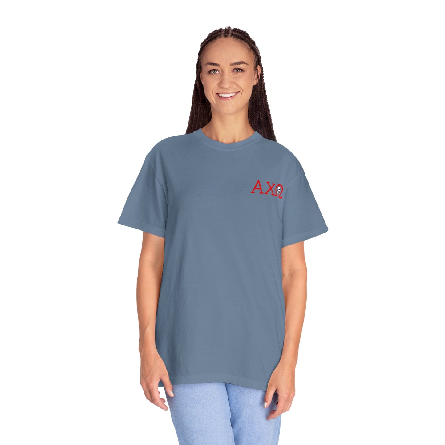 Alpha Chi Omega Garment-Dyed T-shirt, Unisex College Apparel, Sorority Shirt, Graduation Gift, Vintage Style Tee