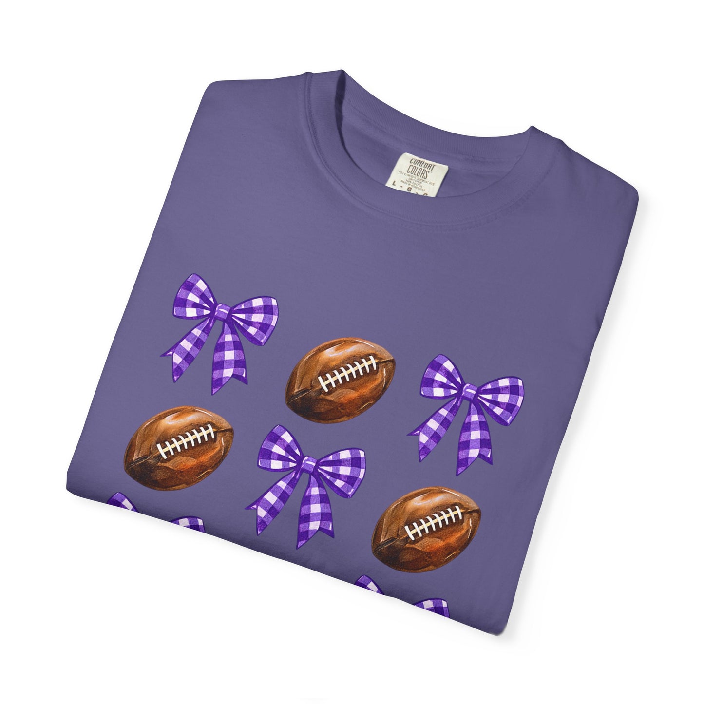 Texas Football Unisex T-Shirt with Purple Bows - Game Day Sports Apparel for Horned Frogs Fans