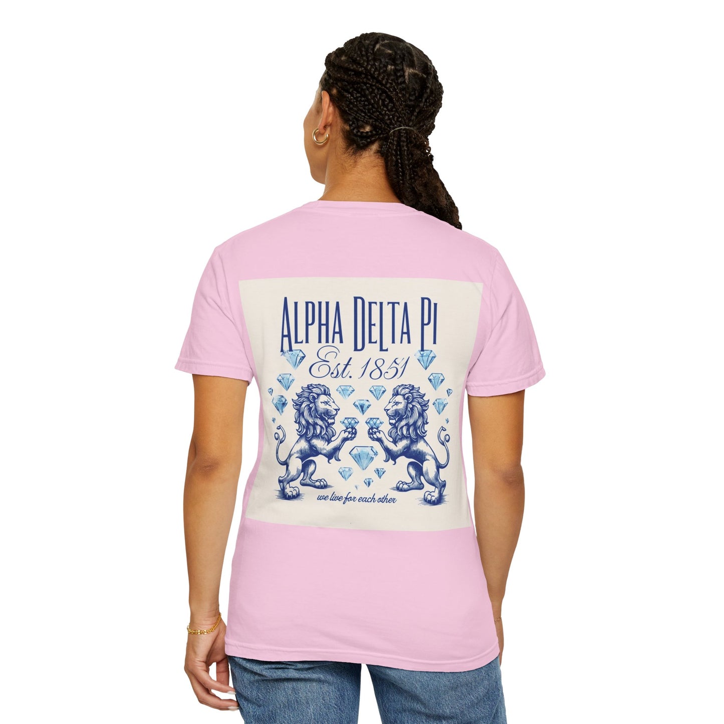 Alpha Delta Pi T-Shirt, Sorority Shirt, College Apparel, Greek Life Gift, Unisex Garment-Dyed Tee