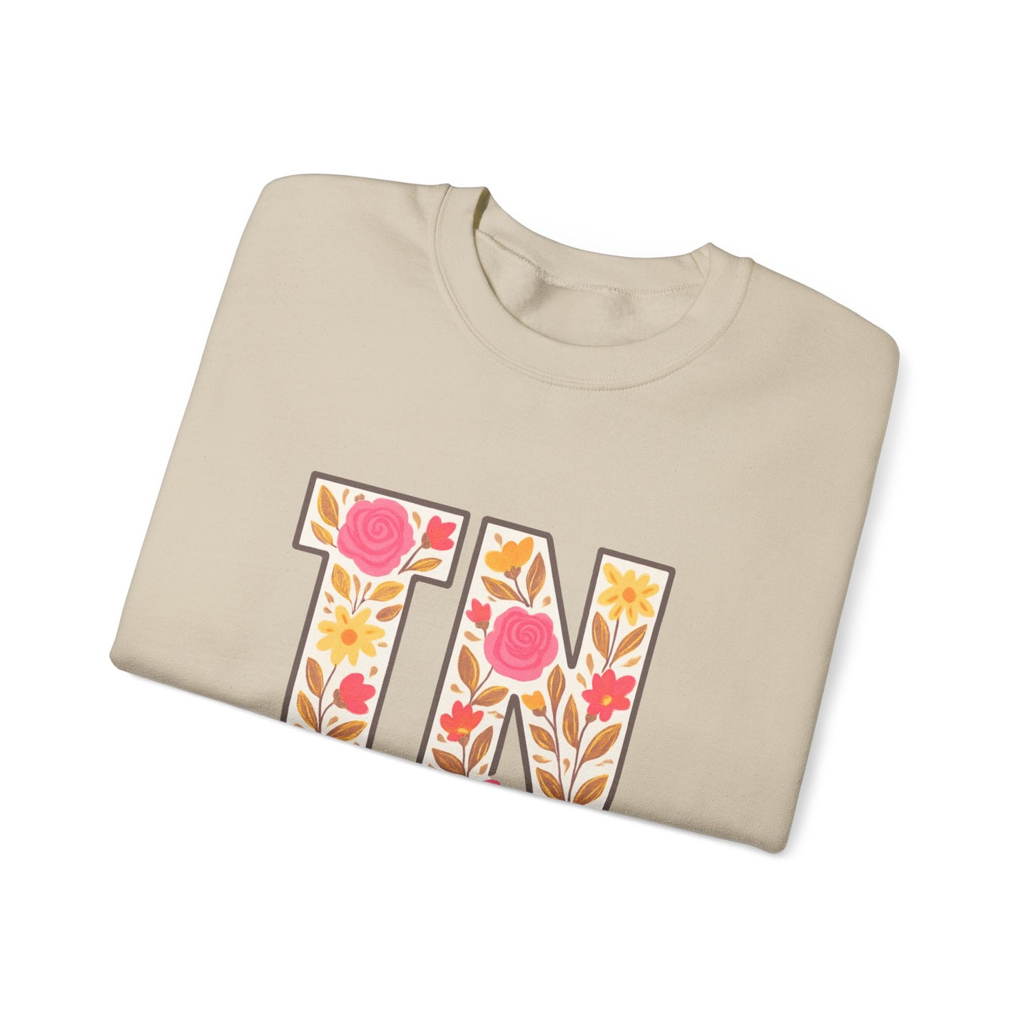 Cozy Floral Crewneck Sweatshirt with TN Design, Cute Gifts for Tennessee Fans, Casual Fall Wear, Perfect for Holidays & Gatherings