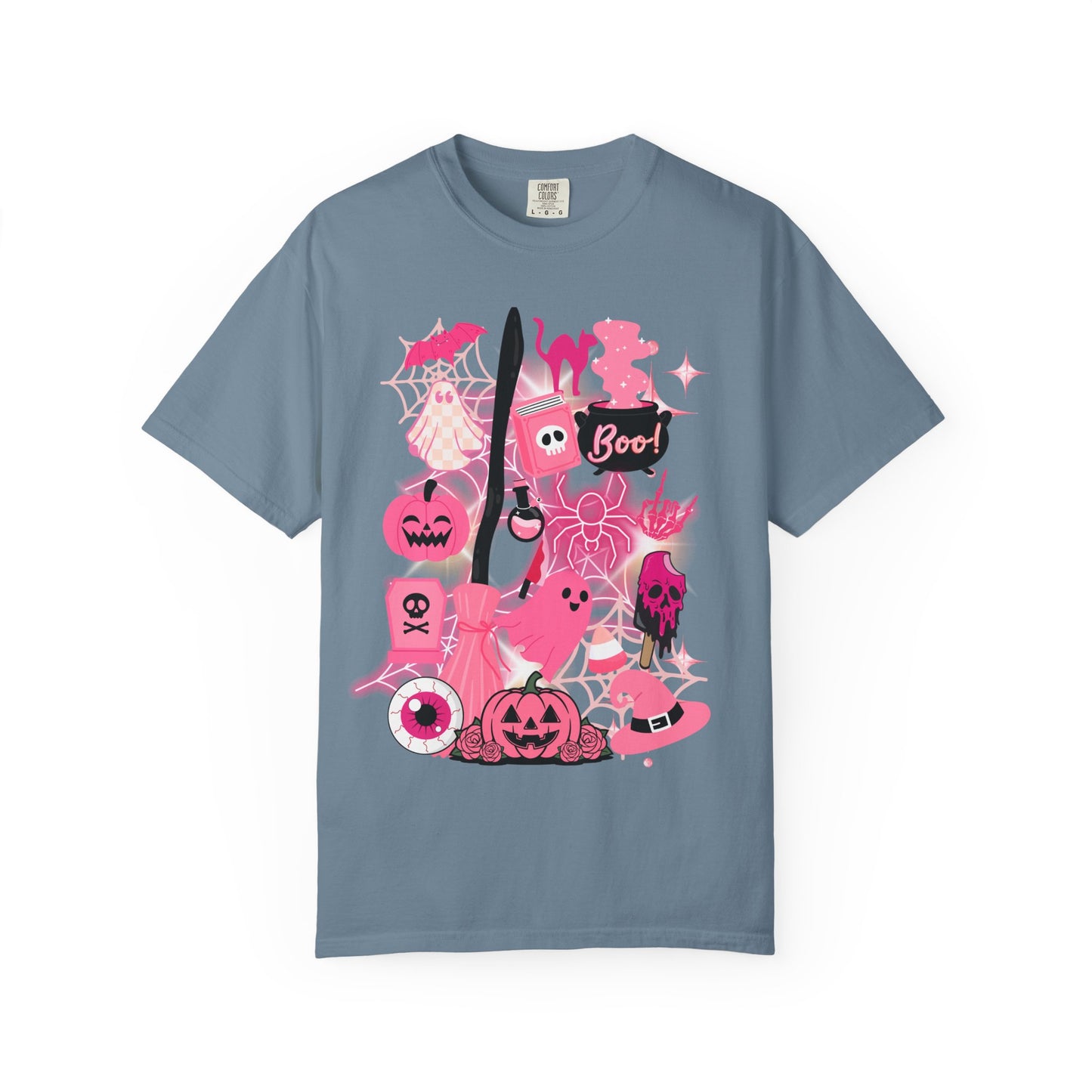 Pink Halloween-Themed Unisex T-shirt, Spooky Shirt, Ghostly Apparel, Boo T-shirt, Fall Fashion, Halloween Costume Top