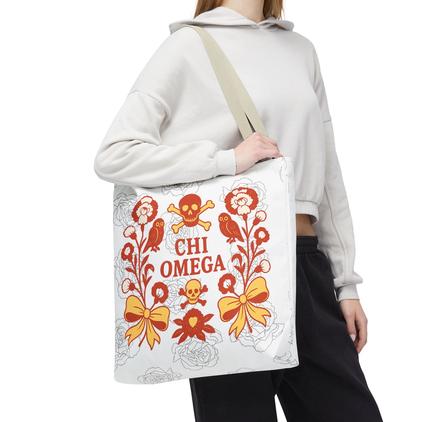 Chi Omega Floral Tote Bag