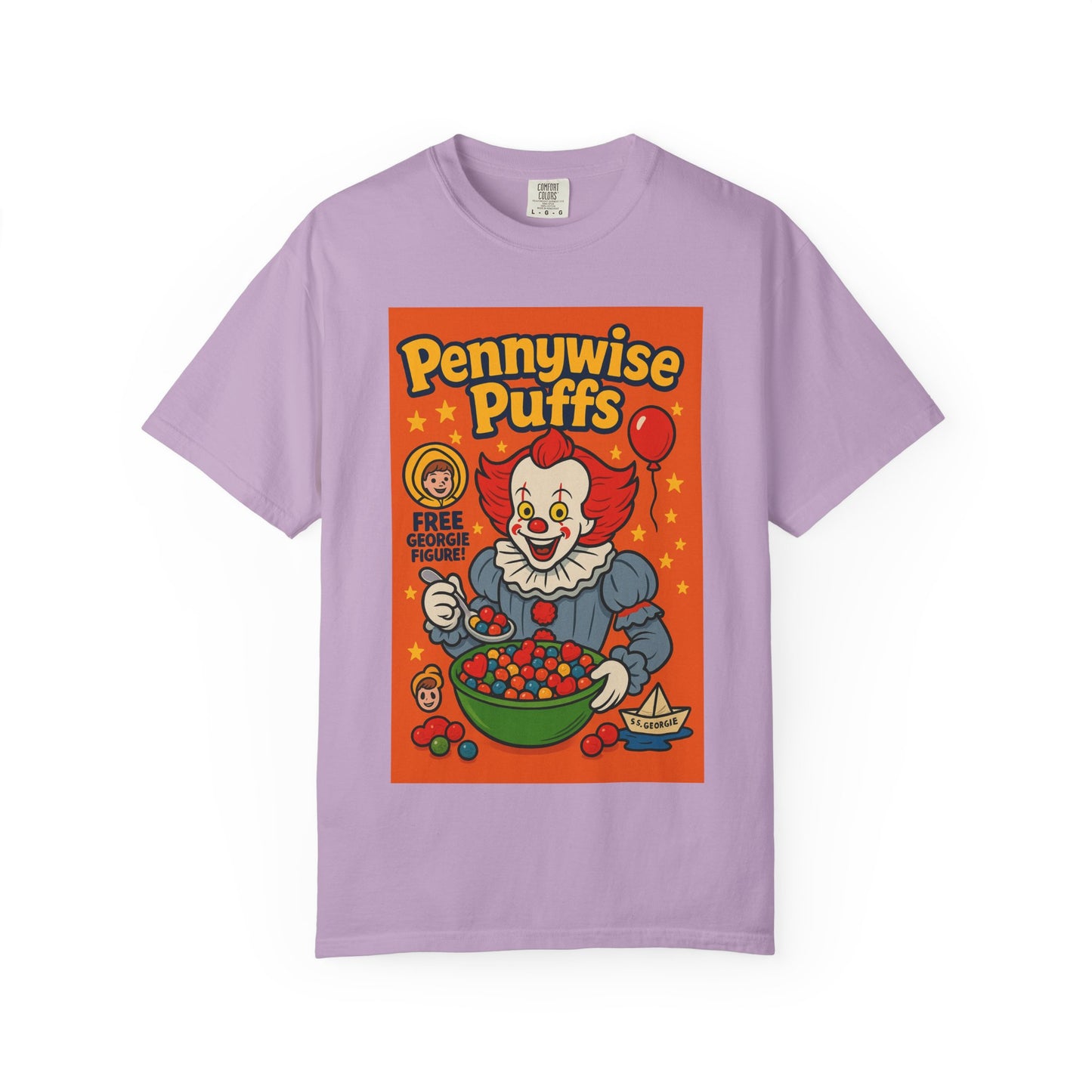 Pennywise Puffs T-Shirt | Unisex Graphic Tee for Horror Fans, Perfect for Halloween, Movie Nights, Gifts, Cosplay