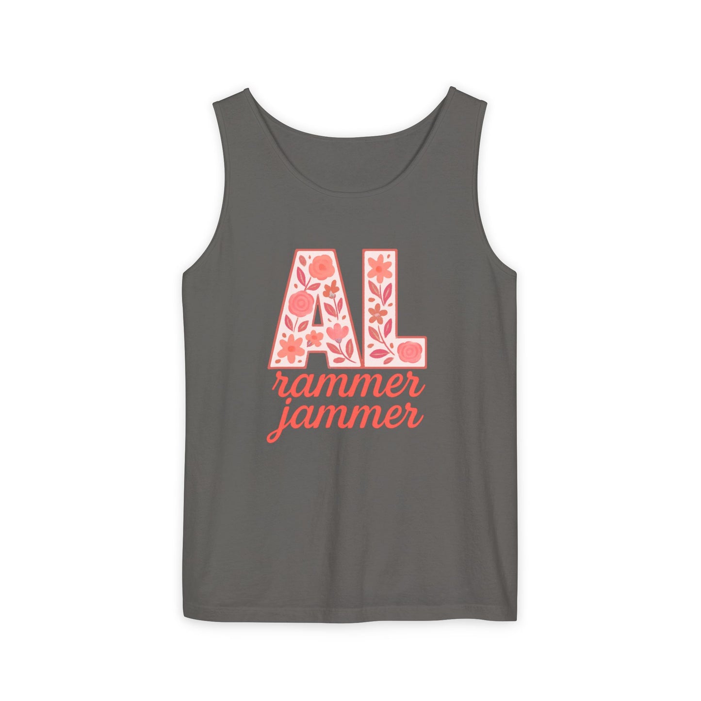 Floral Alabama Rammer Jammer Tank Top, Summer Tee, College Apparel, Game Day Shirt, Unisex Summer Clothing, Southern Style Top, Comfort Colors, Graduation Gift