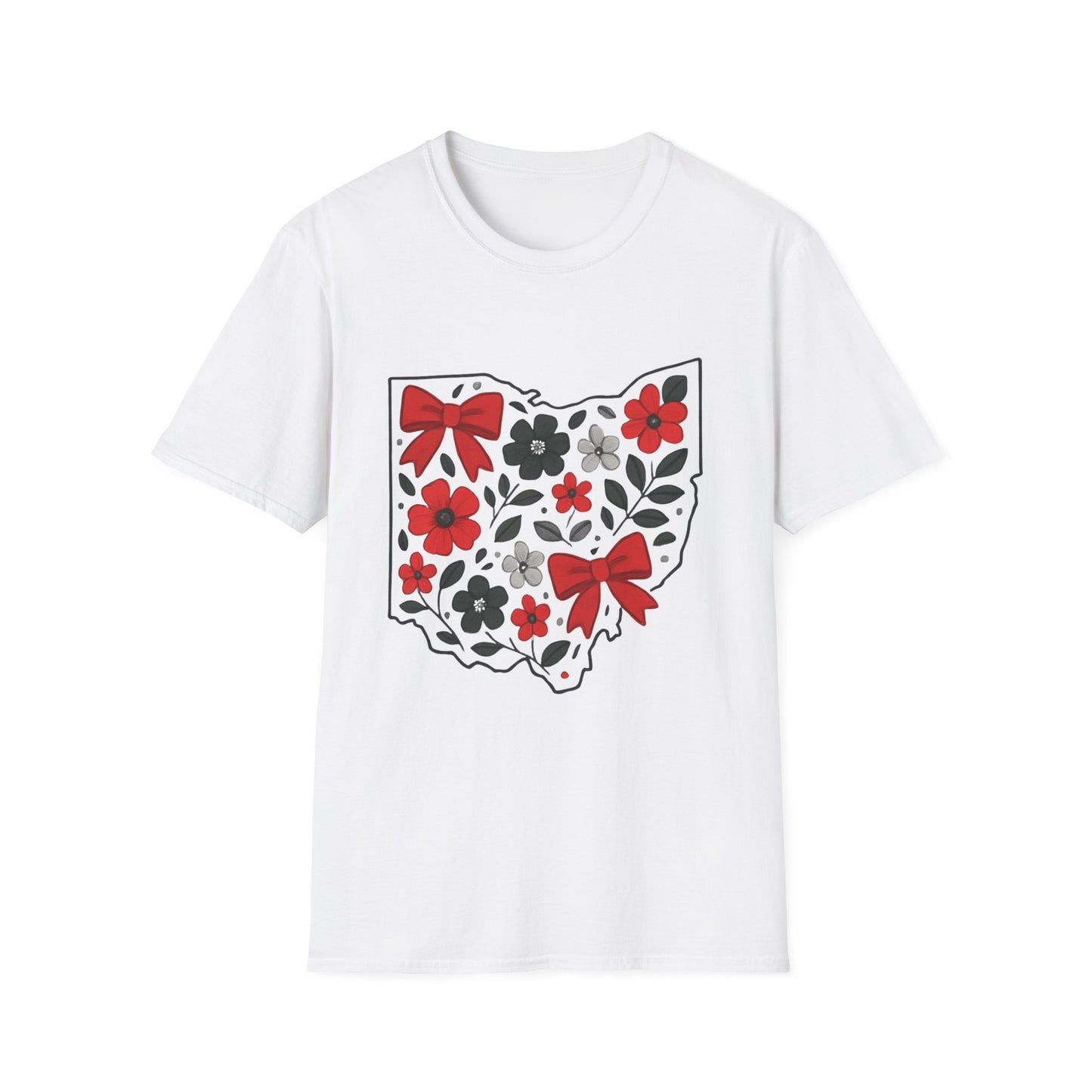 Ohio Floral T-Shirt, Unisex Tees, Gift for Her, Vintage Style, Summer Wardrobe Essential, State Pride