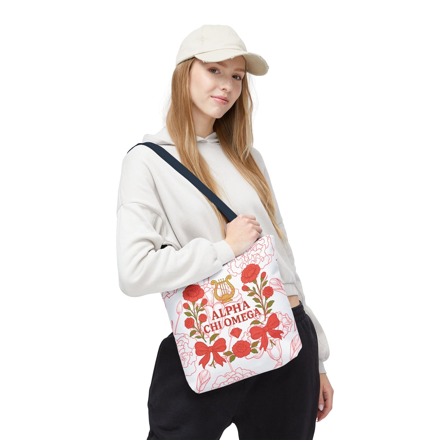 Floral Sorority Alpha Chi Omega Tote Bag, College Essentials, Gift for Sorority Sisters, Eco-Friendly Shopping Tote, Alpha Chi Omega Apparel