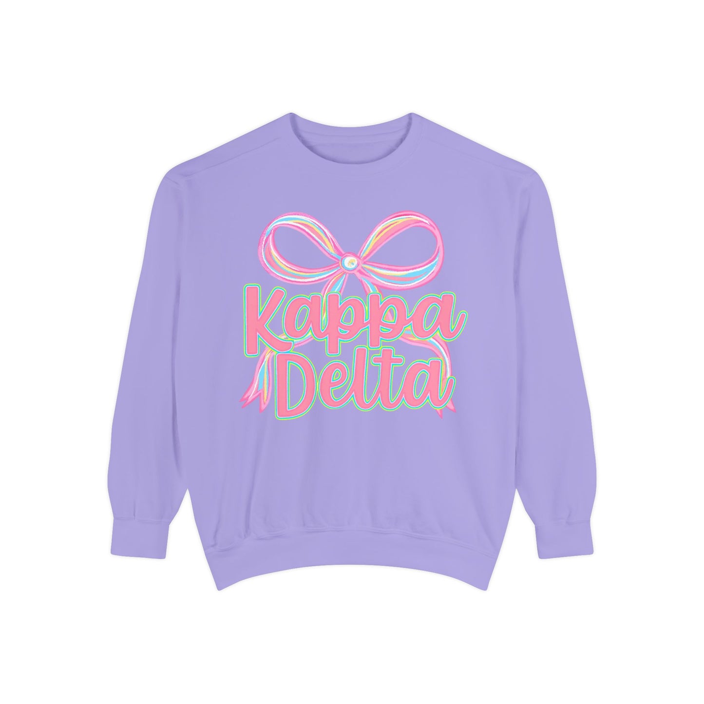 KD Comfort Colors Garment-Dyed Sweatshirt, Sorority Apparel, Cozy Gift, College Sweatshirt, Valentine's Day Gift, Customizable Sweater