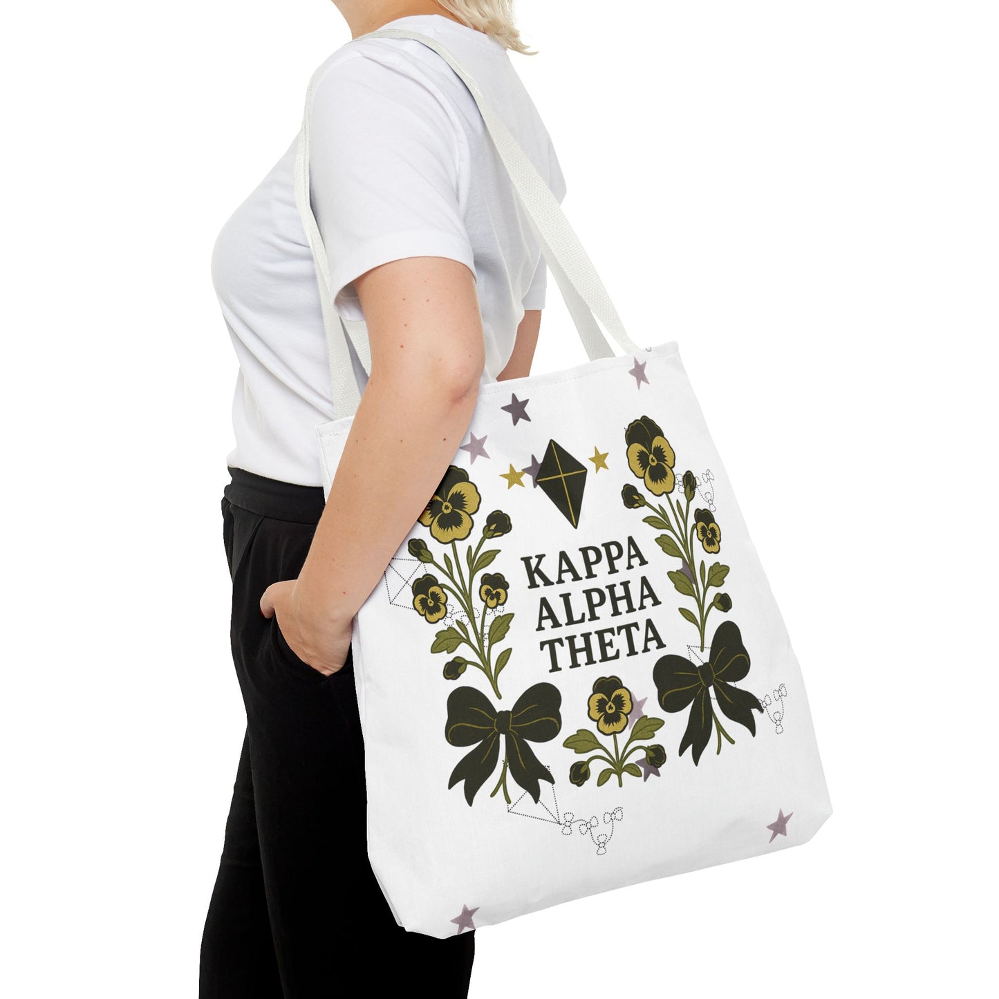 Floral Sorority Tote Bag | Kappa Alpha Theta, Eco-Friendly Bag, Gift for Sisters, College Accessory, Summer Outing Bag