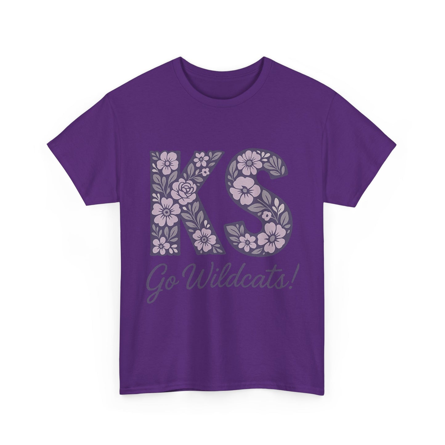 KS Floral Team Spirit Tee: Celebrate Kansas State Wildcats in Style, Perfect for Sports Events, Gifts, & Casual Wear