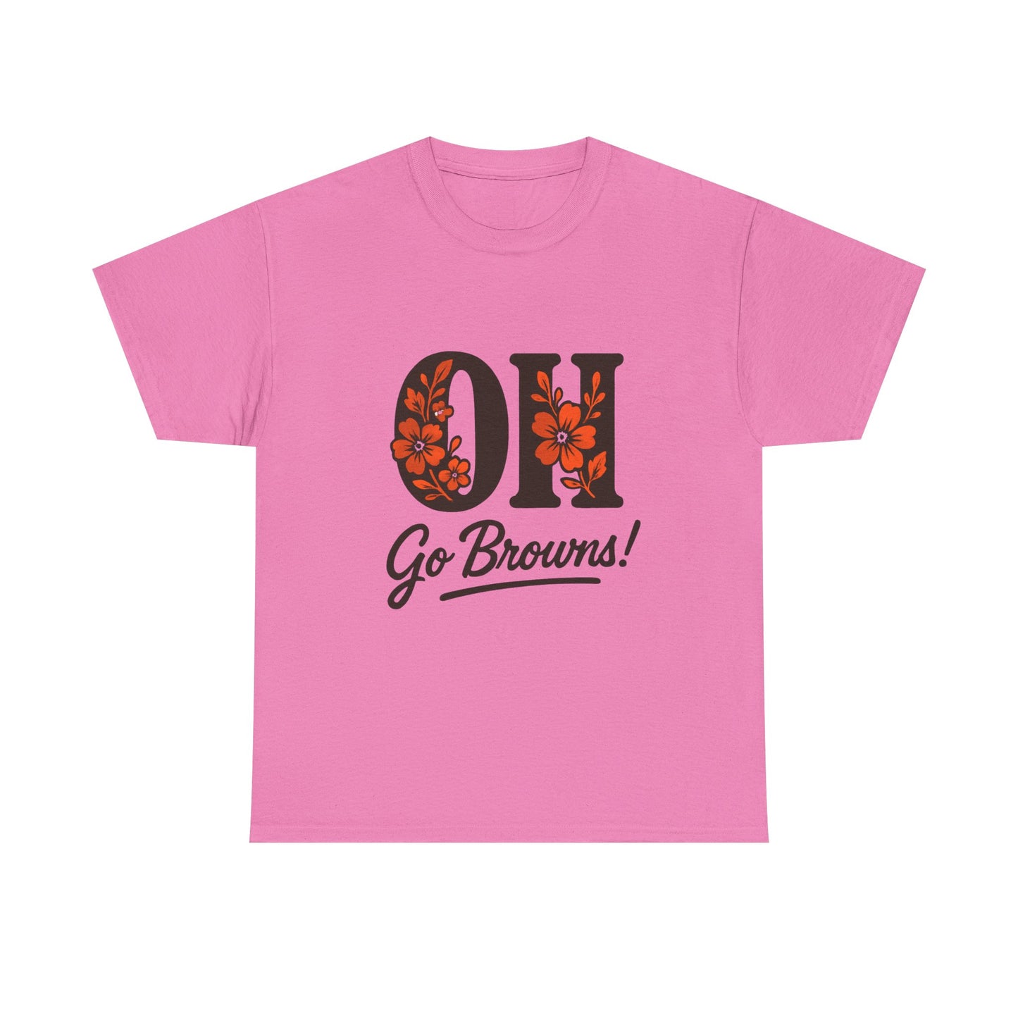 OH Go Browns Floral Unisex Tee, Fan Apparel, Game Day Shirt, Casual Wear, Gift for Sports Lovers