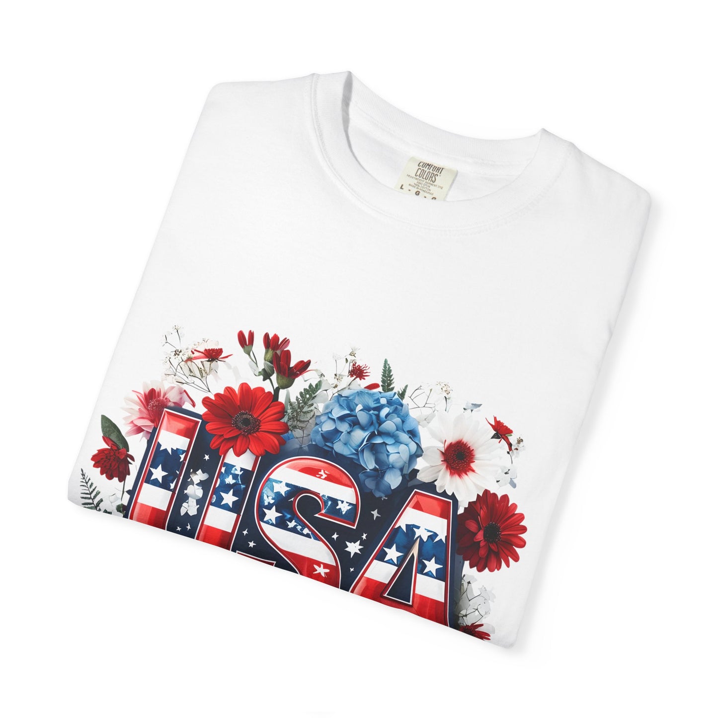 Patriotic Floral USA T-Shirt