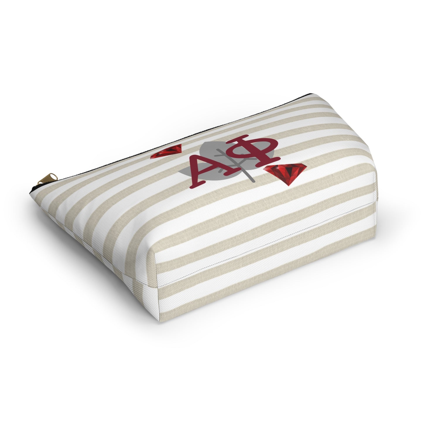 Alpha Phi Chic T-Bottom Accessory Pouch for Sorority Sisters | Makeup Bag, Travel Organizer, Gift for Graduates, Fun Storage