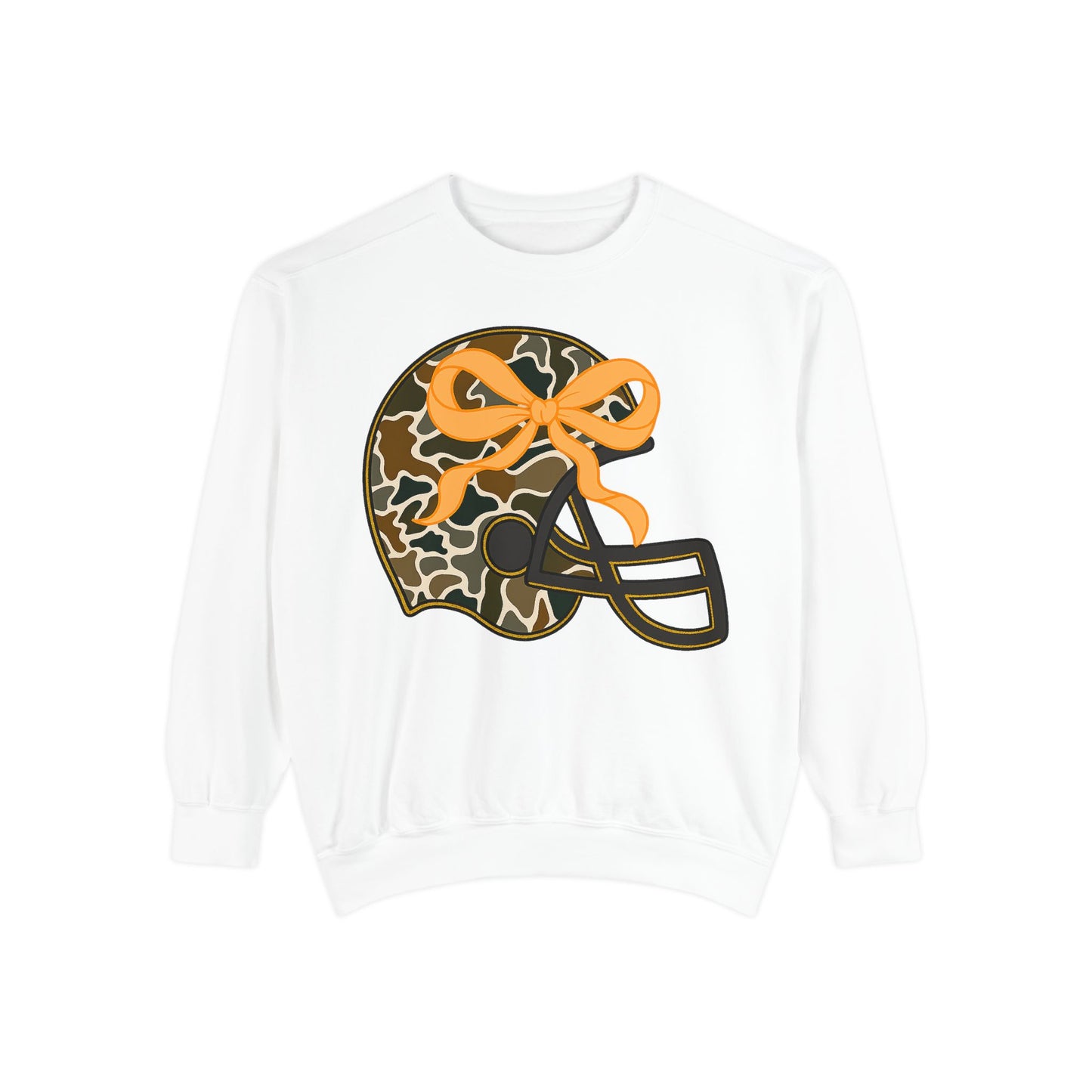 Comfort colors sweatshirt Camo Helmet Design, Casual Athletic Wear, Unisex Fall Fashion, Gift for Sports Fans