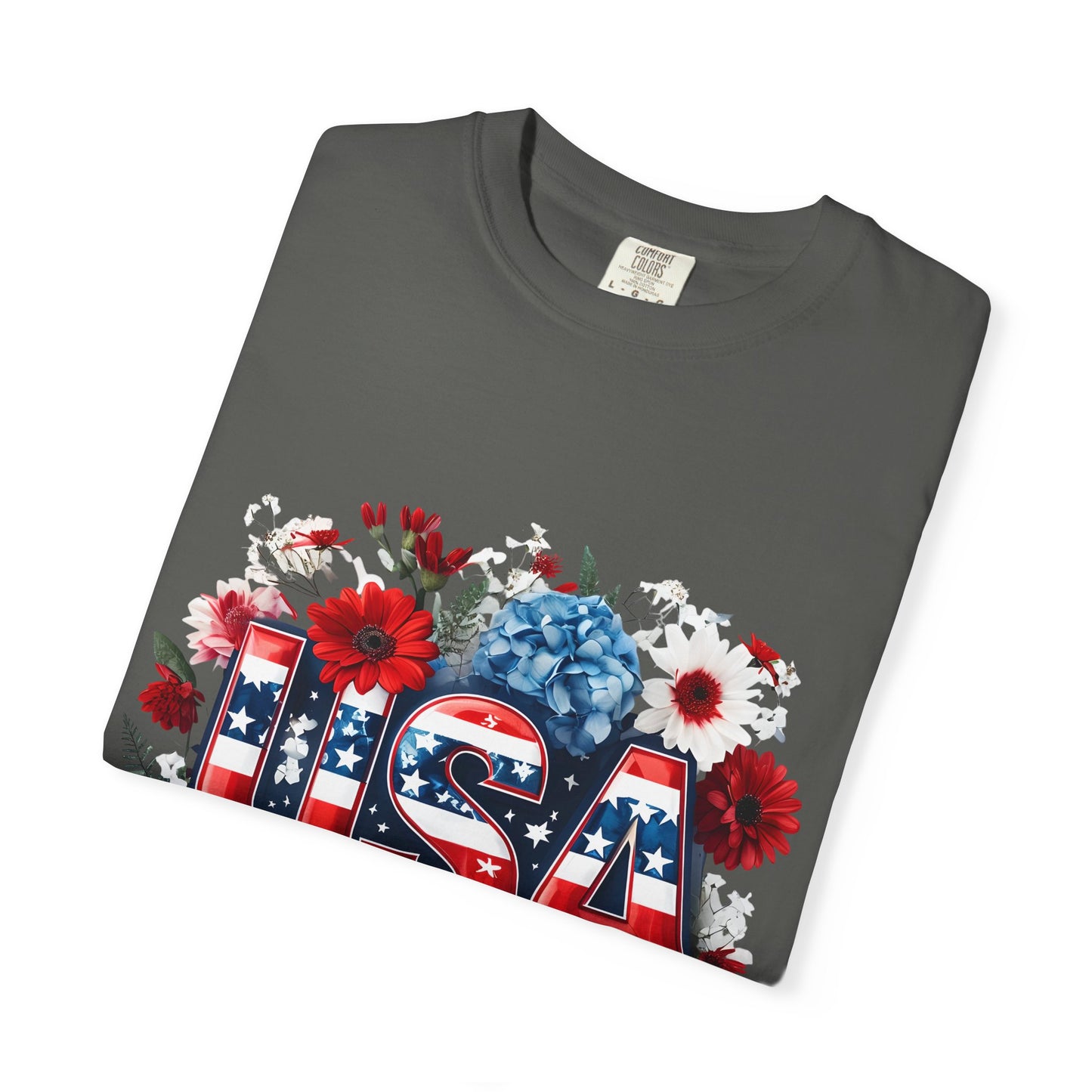Patriotic Floral USA T-Shirt