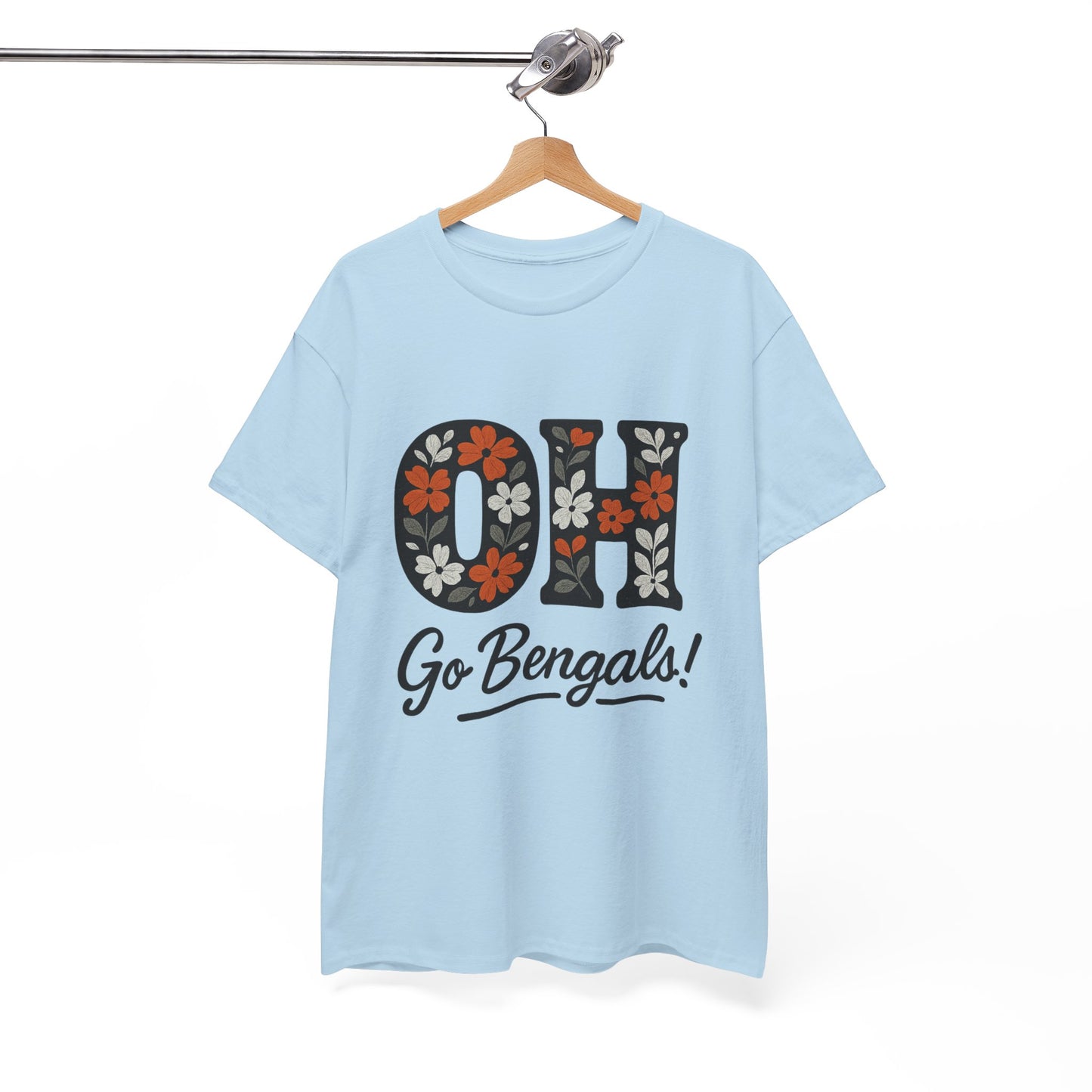 Bengals Floral Tee - Unisex Heavy Cotton