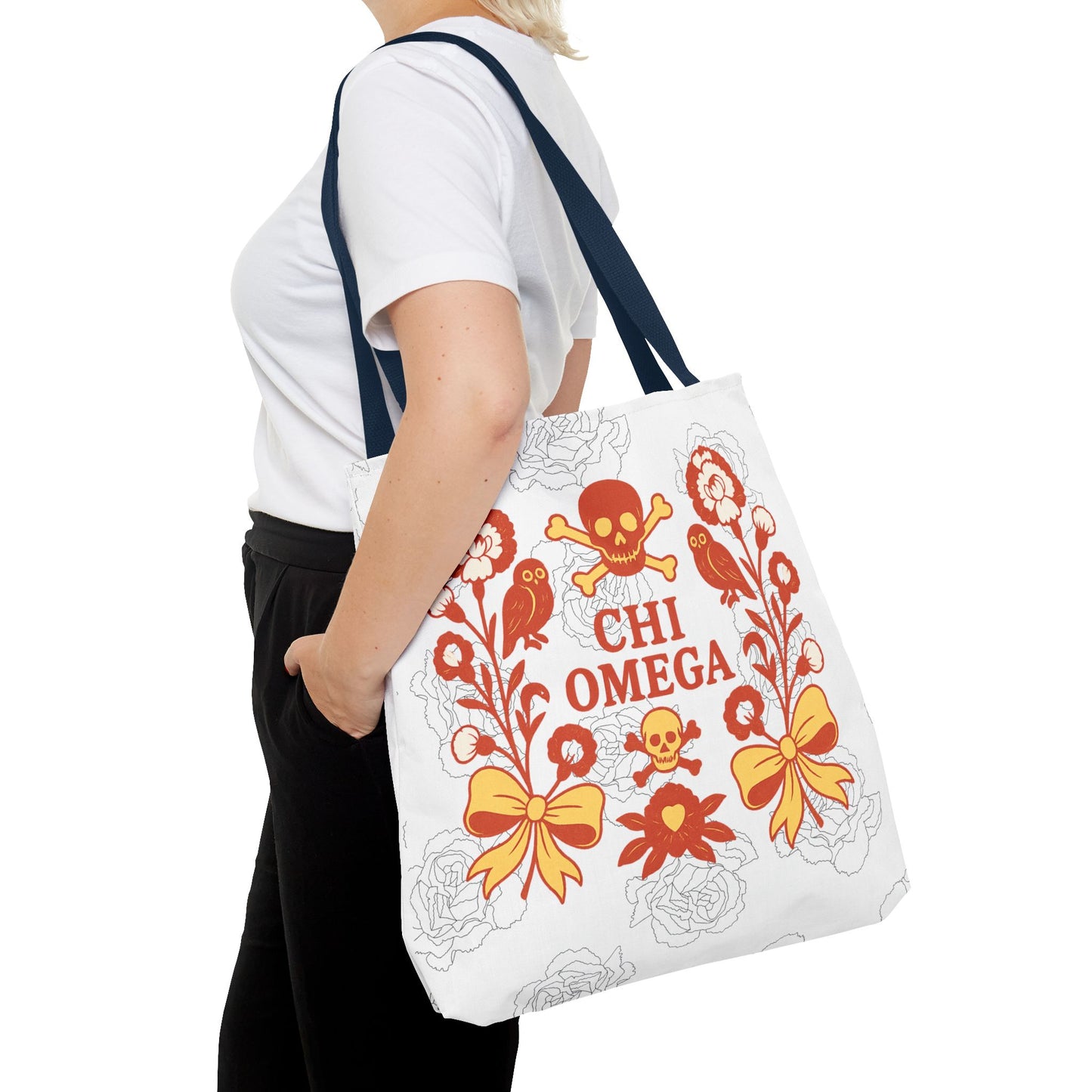 Chi Omega Floral Tote Bag