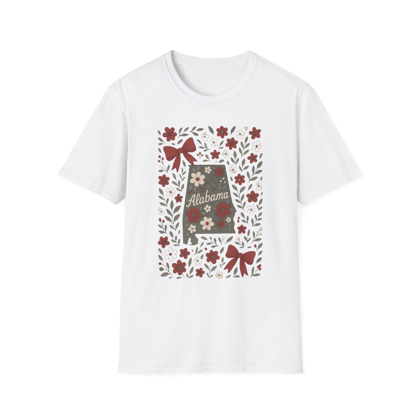 Alabama Floral Unisex T-Shirt, Southern Pride Shirt, Gift for Her, Travel Tee, Spring Apparel