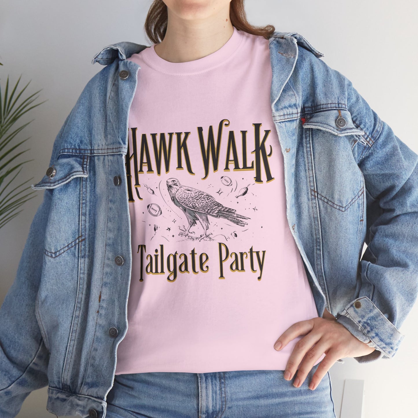 Hawk Walk Tailgate Tee, Unisex Cotton Shirt, Outdoor Event T-Shirt, Festival Wear, Bird Lover Gift, Sports Gathering Apparel