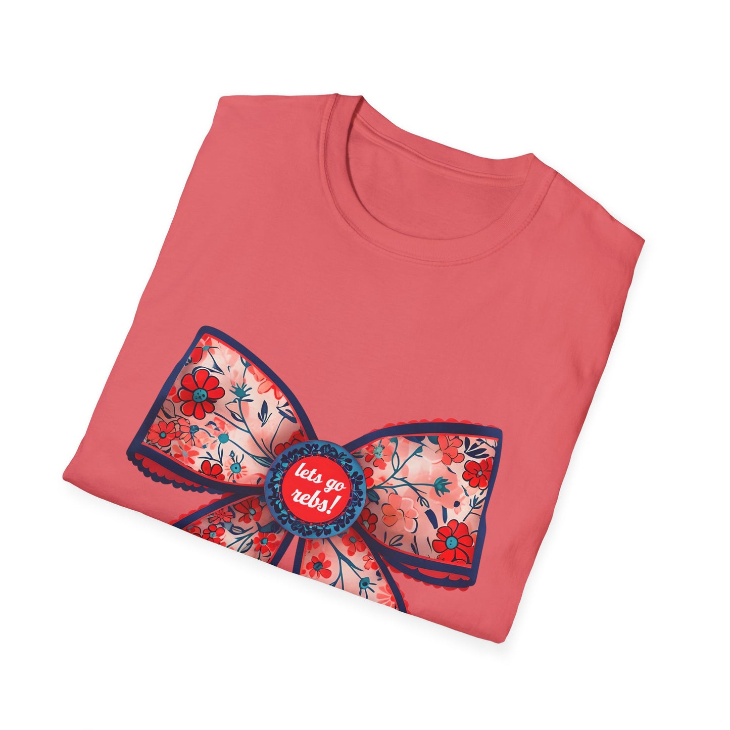 Go rebs coquette bow, Floral Bow T-Shirt | Gift for Her, Casual Wear, Birthday Party, Spring Fashion, Cute Graphic Tee