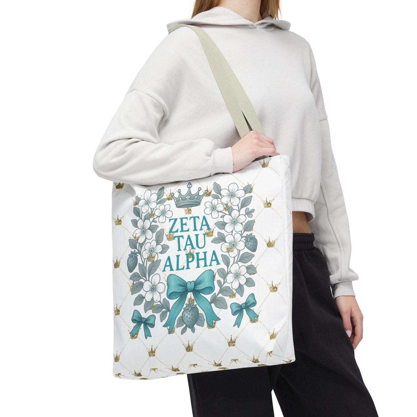 Zeta Tau Alpha Tote Bag | Sorority Bags, Floral Design, Gift for Sisters, Campus Essentials, Personalized Tote