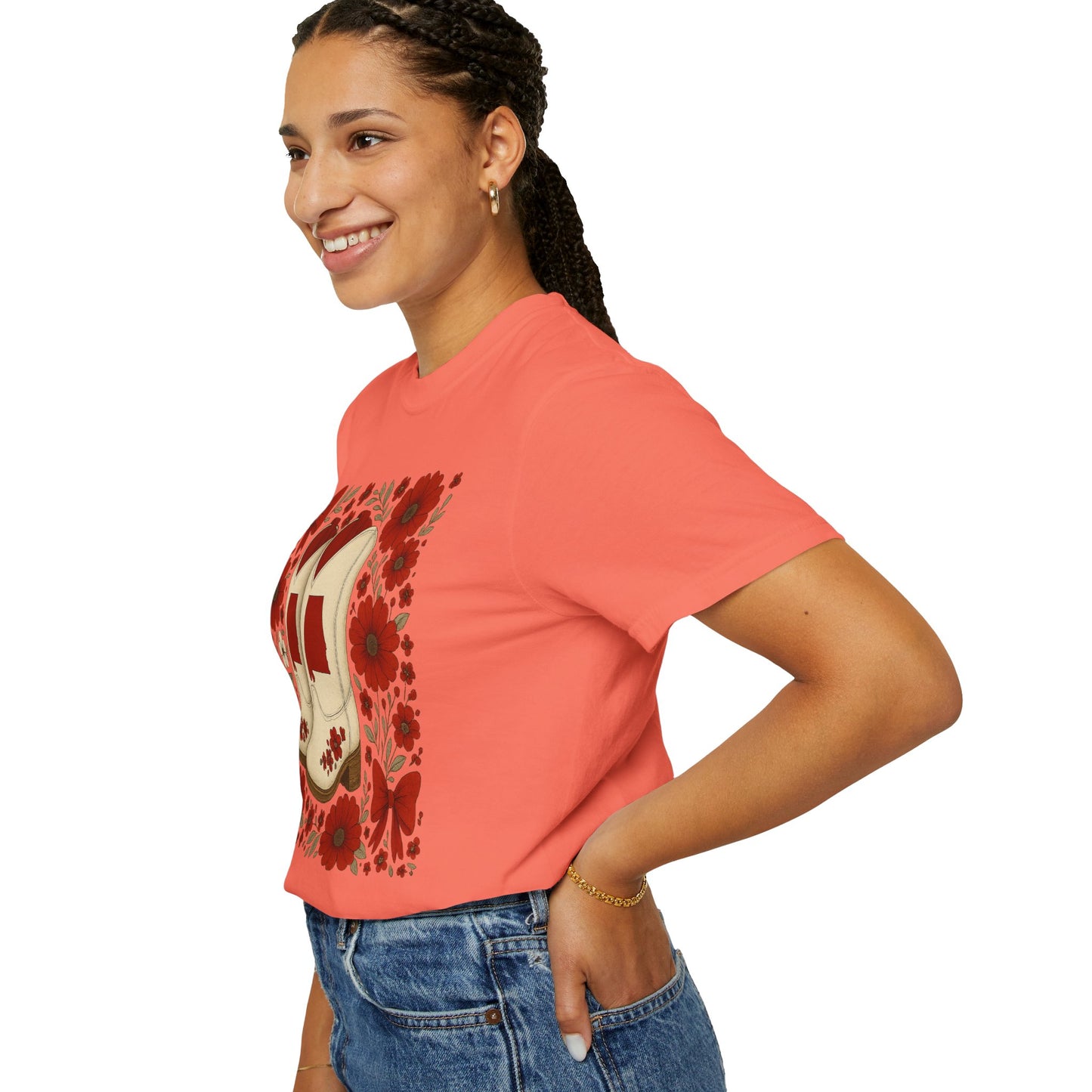 Vintage Cowboy Boots Floral Unisex T-shirt - Alabama Fan, Bama Game Day