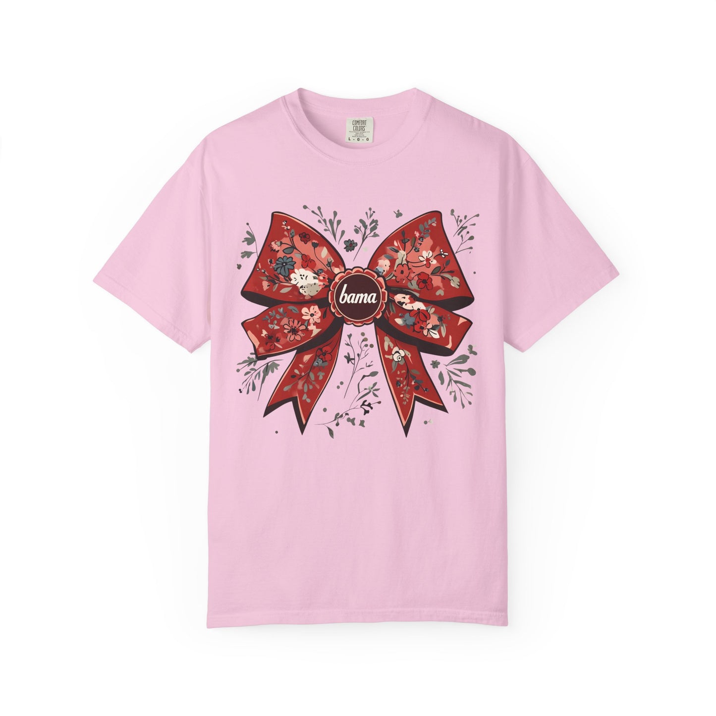 Floral Bow T-shirt - Comfort Colors - Coquette Bama Bow - Alabama Fan