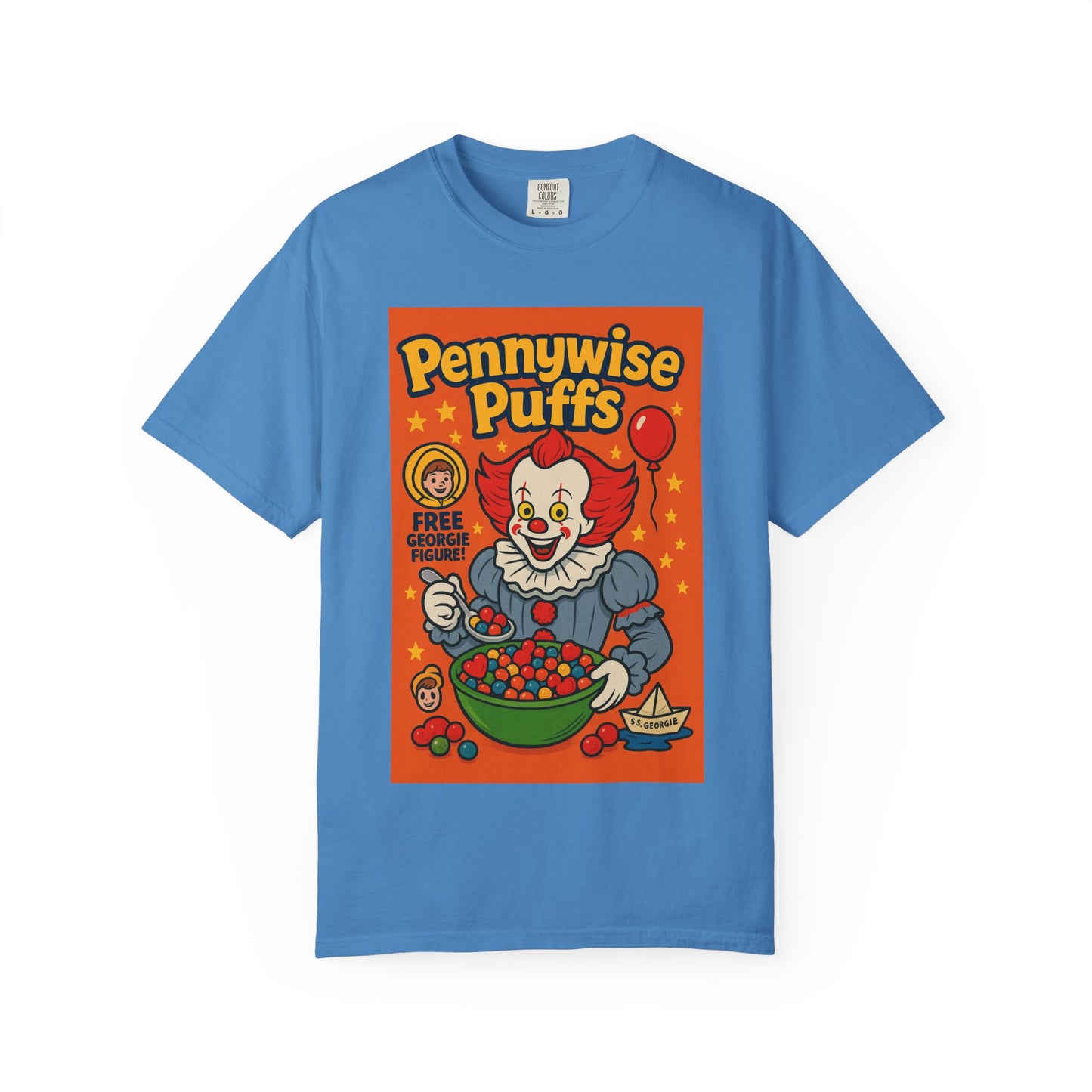 Pennywise Puffs T-Shirt | Unisex Graphic Tee for Horror Fans, Perfect for Halloween, Movie Nights, Gifts, Cosplay