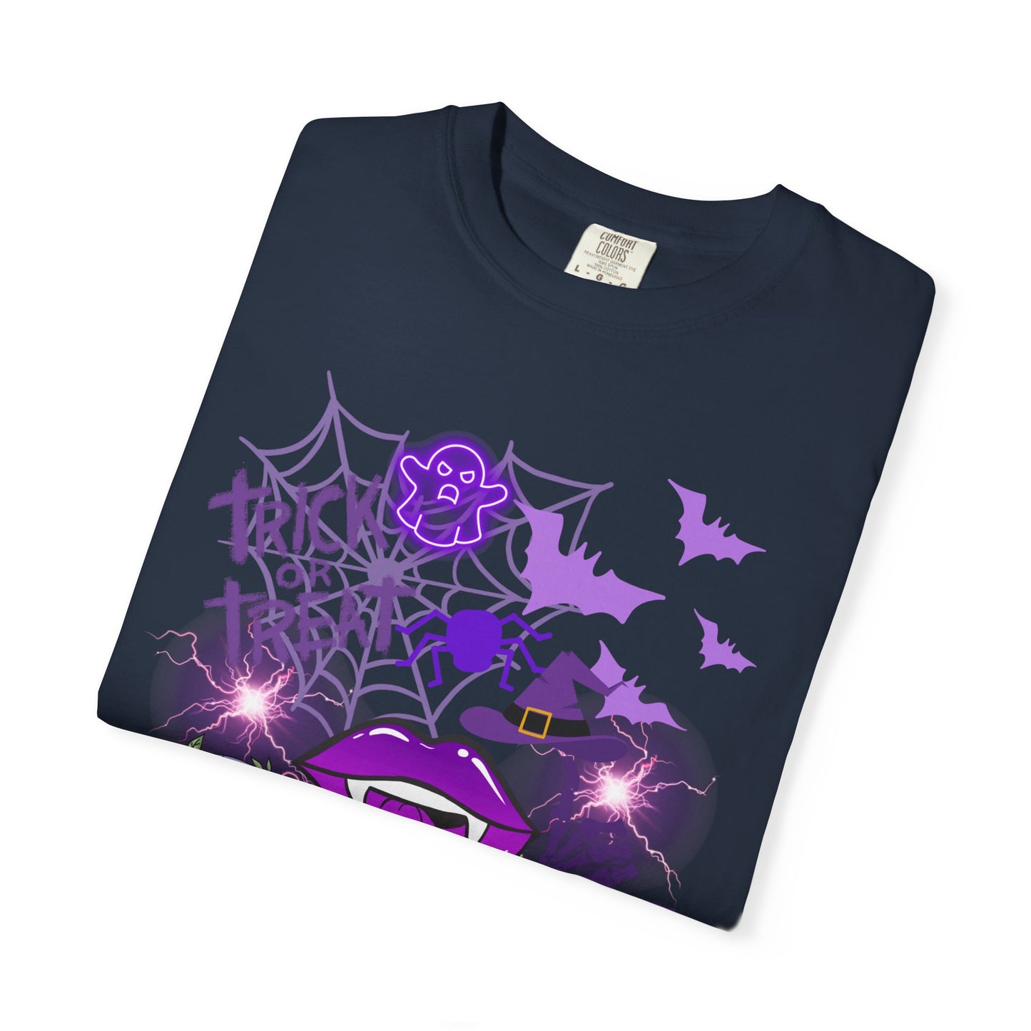 Spooky Purple Vibes Halloween Graphic T-Shirt, Fun Unisex Tee for Spooky Season, Trick or Treat, Boo! Shirt, Halloween Party Wear, Gift Idea