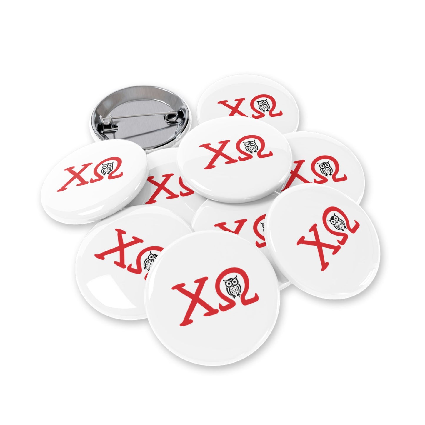 Chi Omega Stylish Round Pins, Enamel Brooches, Accessories for Jackets, Unique Gift for Friends, Fun Party Favor, Trendy Attire Decor