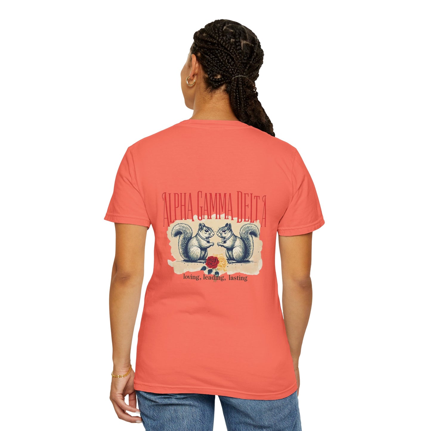AGD Charming Sorority T-Shirt, Squirrel Design, Unisex Apparel, Perfect Gift, Casual Wear, College Life, Greek Life, Fraternity Events