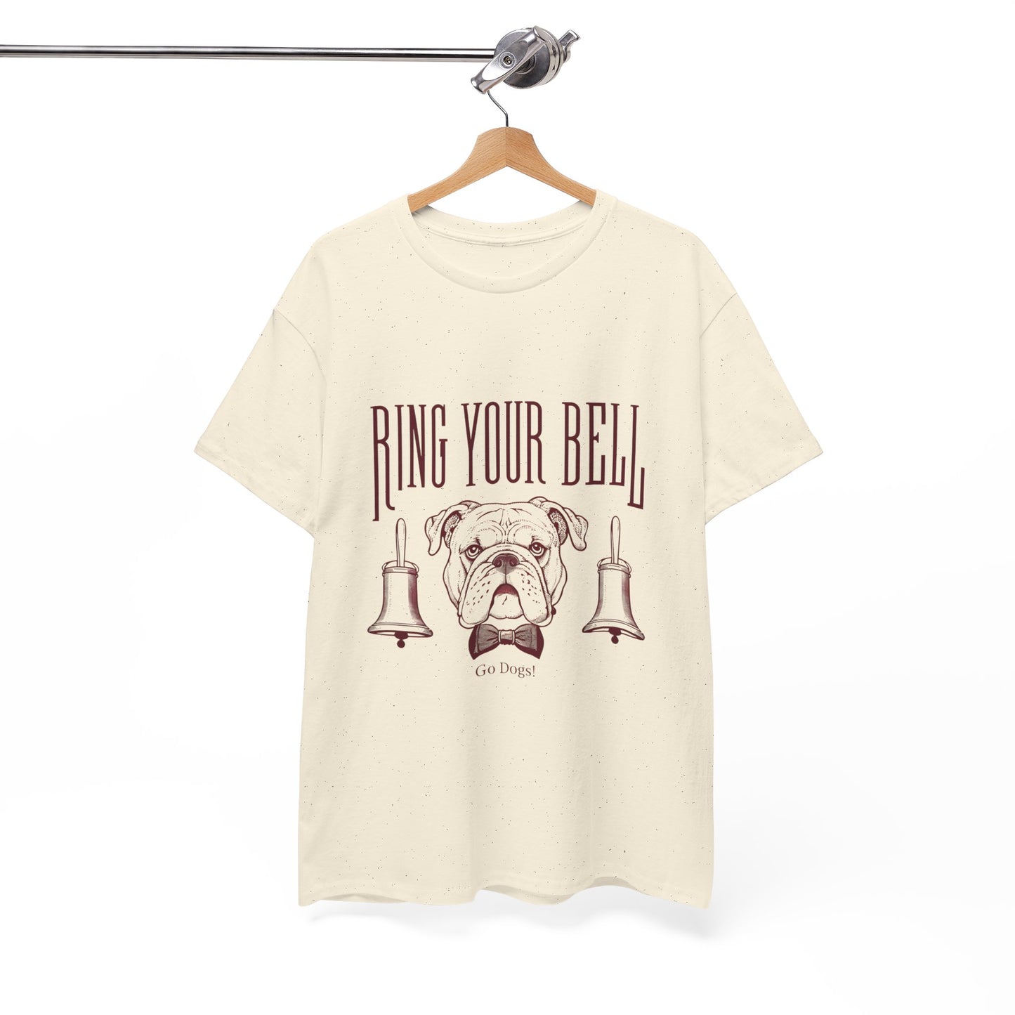 Dog Lover's Unisex Heavy Cotton Tee | 'Ring Your Bell' Shirt, Bulldog Tee, Pet Owner Gift, Funny Dog Apparel, Casual Wear