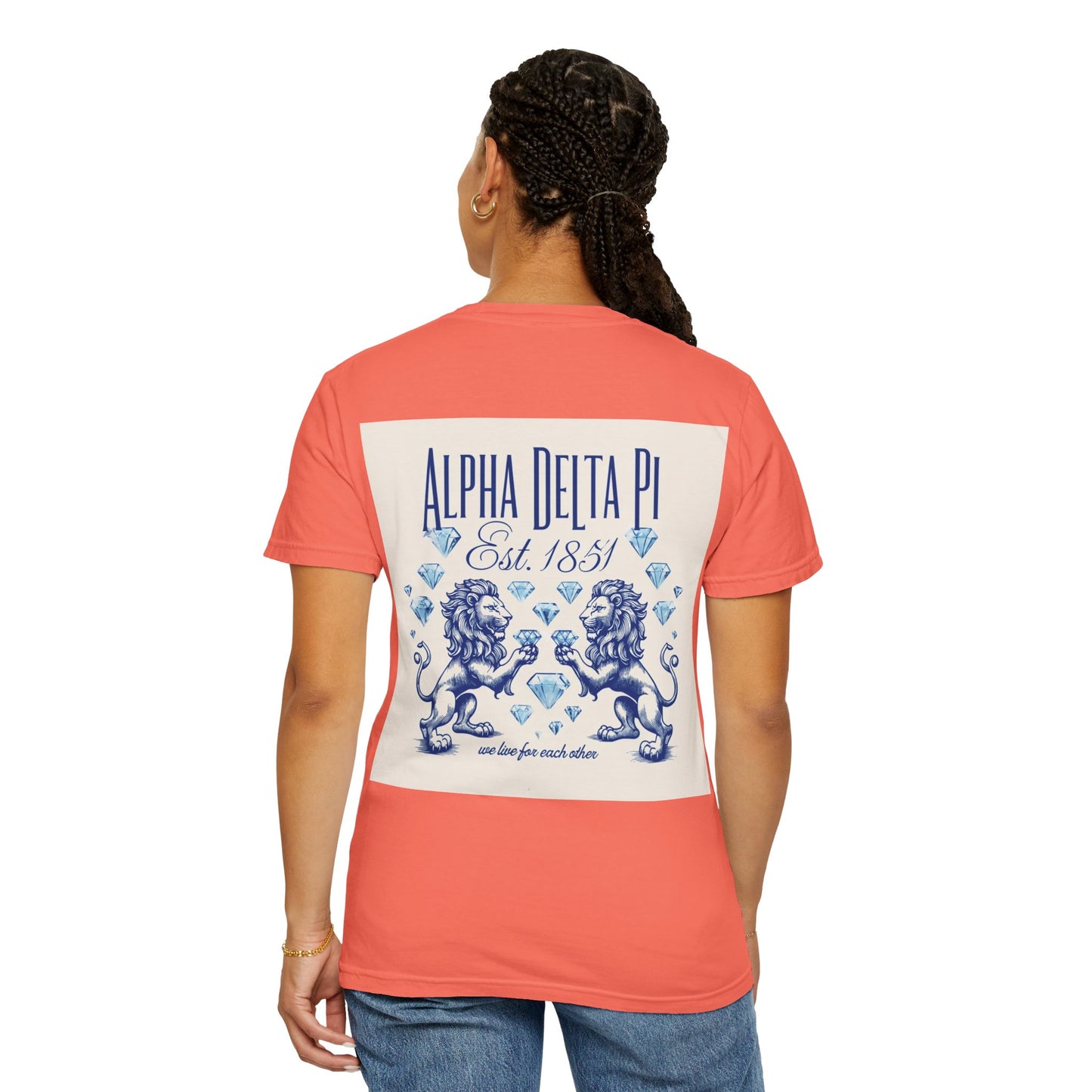 Alpha Delta Pi T-Shirt, Sorority Shirt, College Apparel, Greek Life Gift, Unisex Garment-Dyed Tee