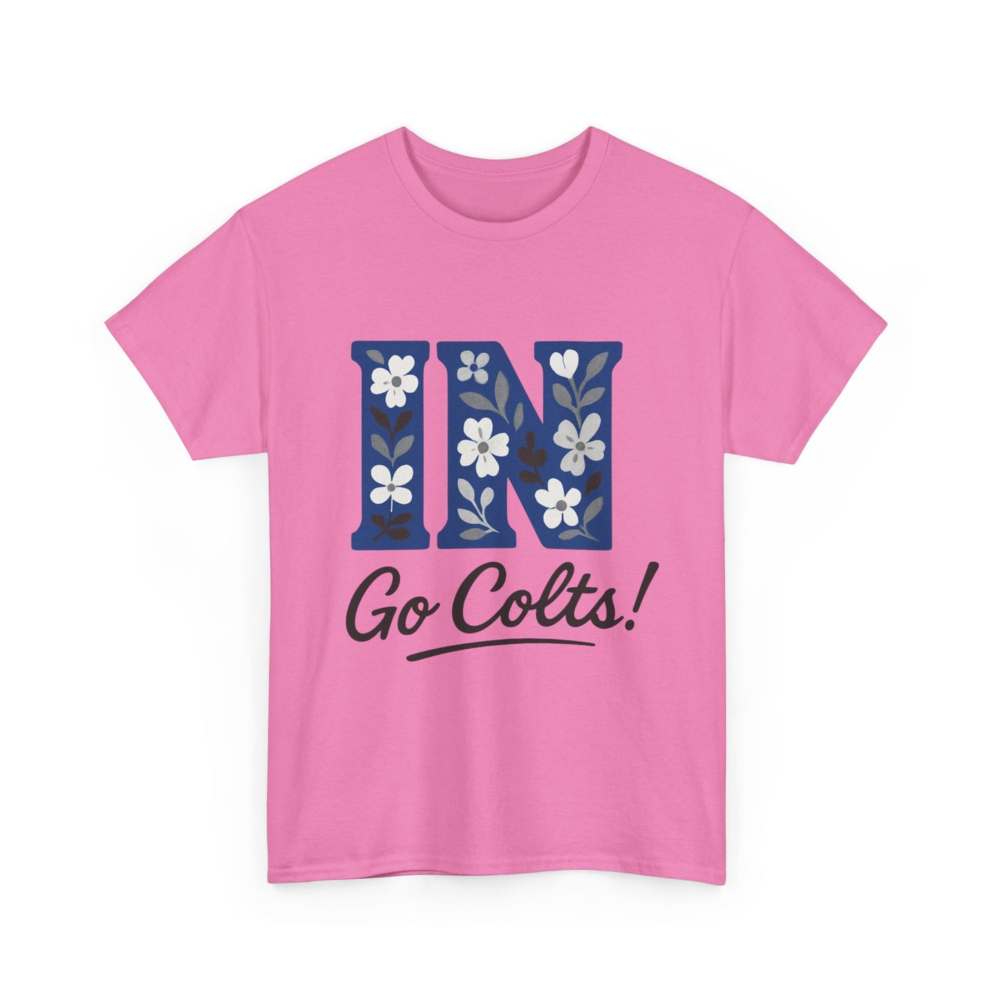 Floral Colts Tee | Unisex Heavy Cotton Tee for Sports Fans, Indiana Pride
