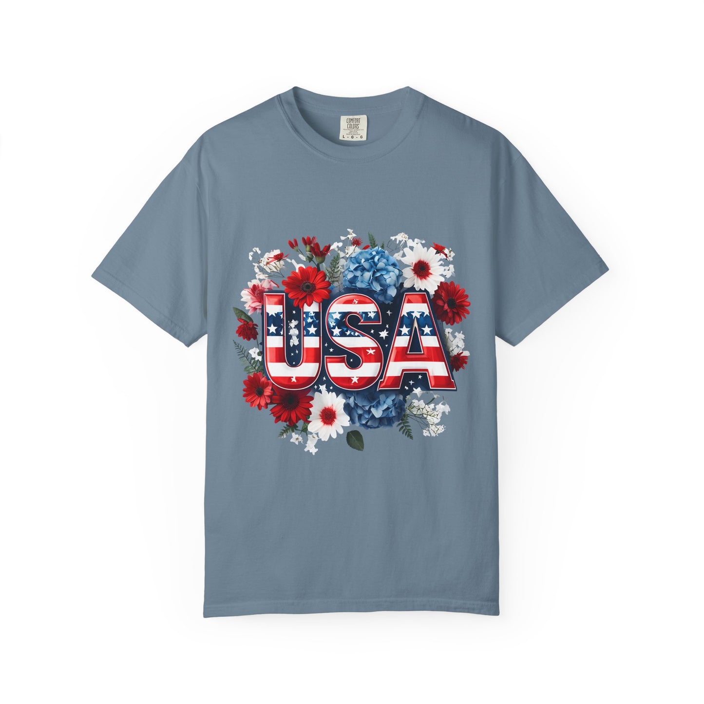 Patriotic Floral USA T-Shirt