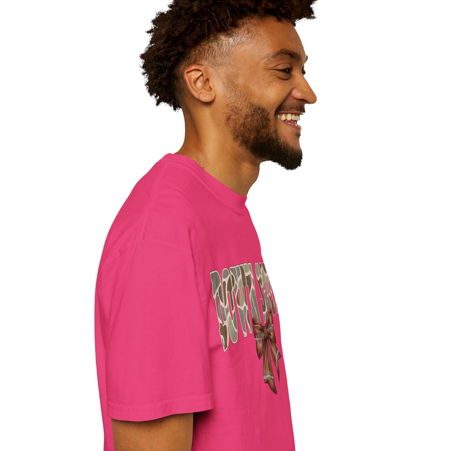 Camo Bow Graphic Tee - Trendy Apparel for Casual Outings and Birthdays