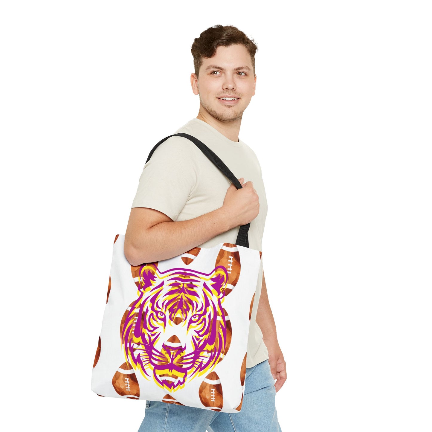 Vibrant Tiger Print Tote Bag - LSU Fans Gift