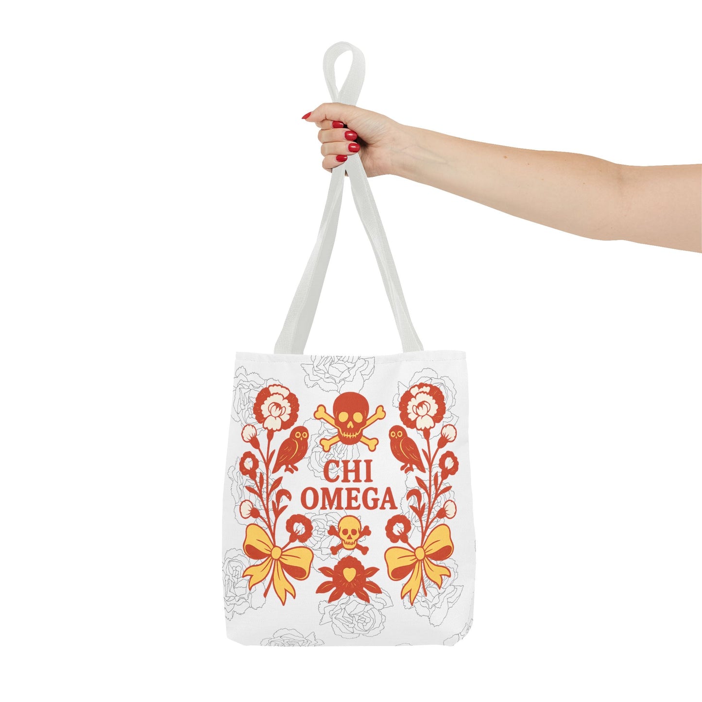 Chi Omega Floral Tote Bag