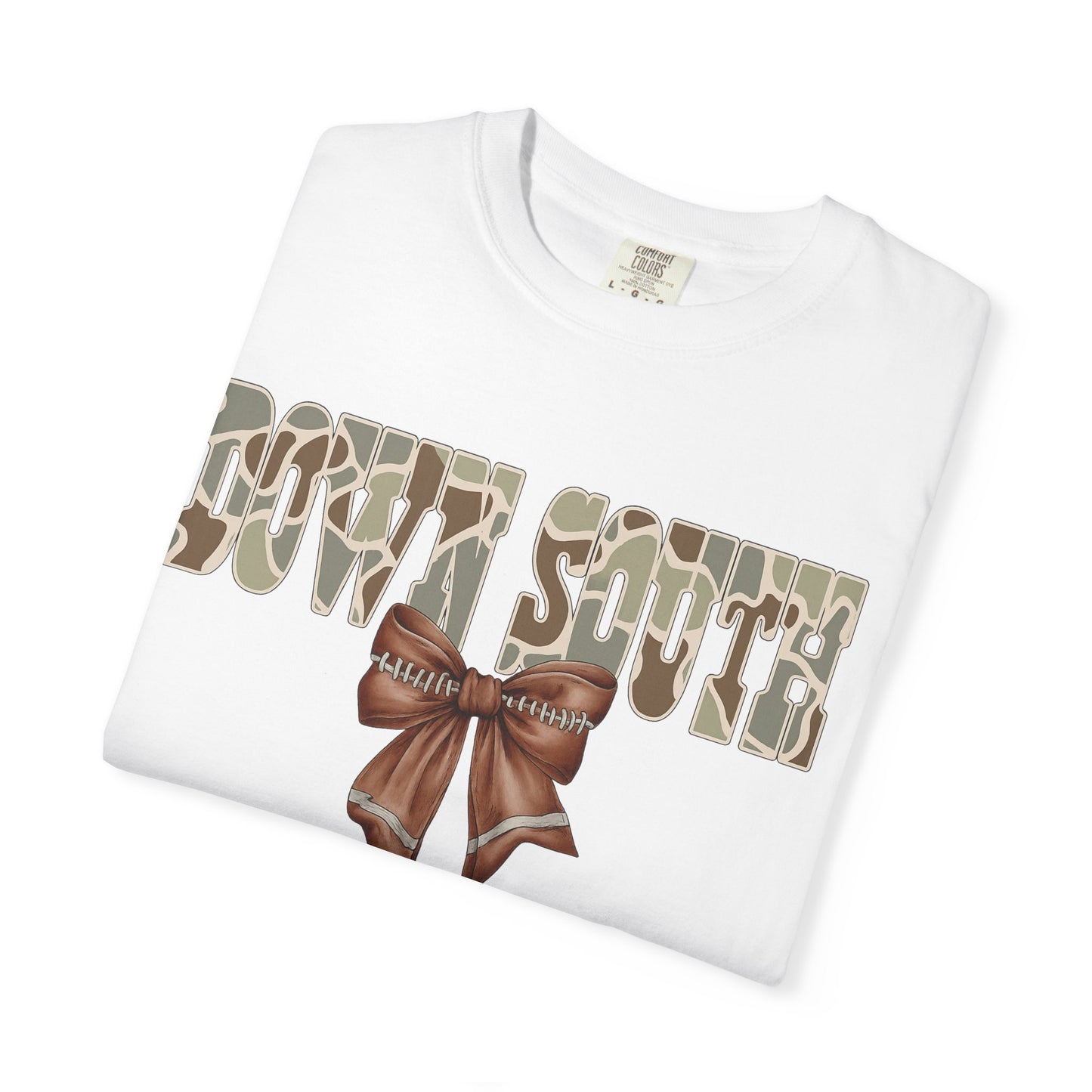 Camo Bow Graphic Tee - Trendy Apparel for Casual Outings and Birthdays