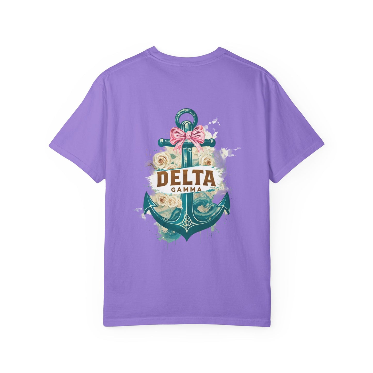 Delta Gamma Unisex Garment-Dyed T-Shirt, Sorority Pride Shirt, Nautical Design Tee, Perfect for Recruitment and Celebrations, Gift Idea