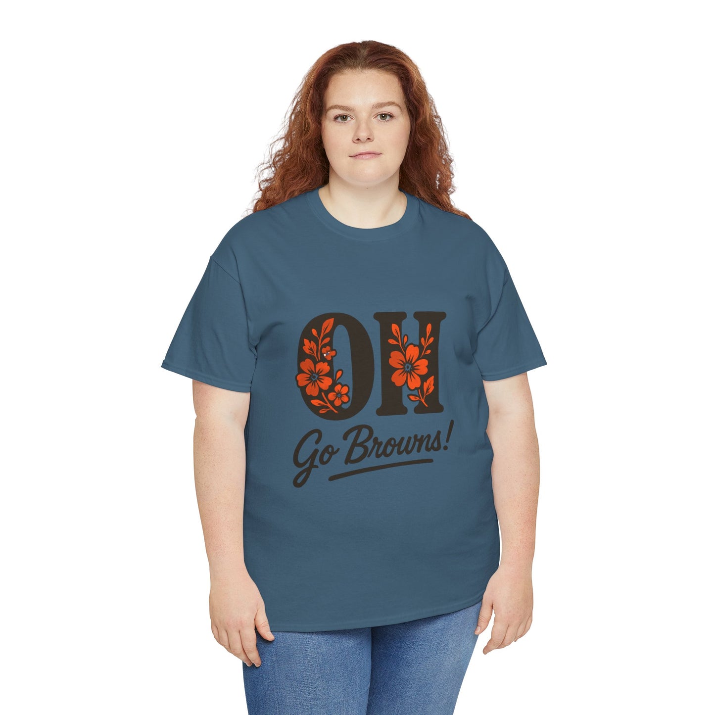OH Go Browns Floral Unisex Tee, Fan Apparel, Game Day Shirt, Casual Wear, Gift for Sports Lovers