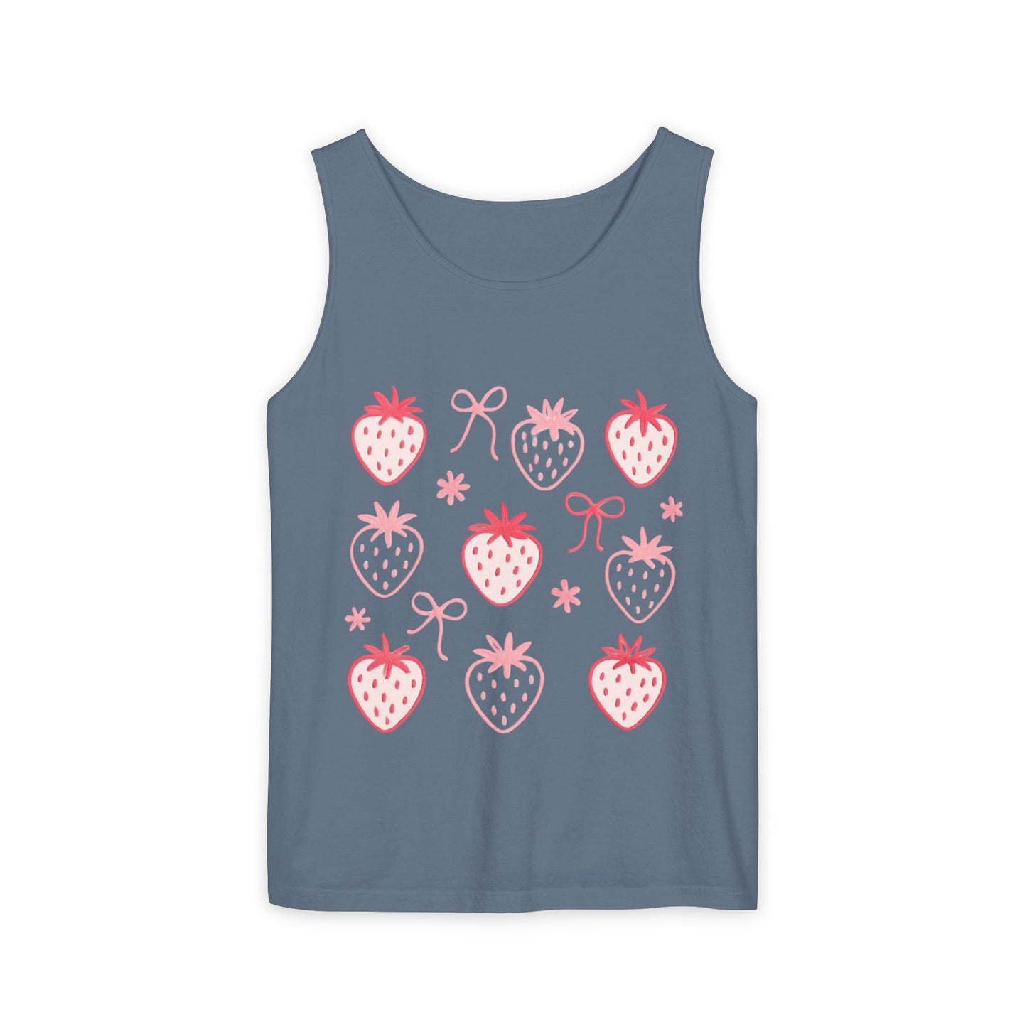 Strawberry Print Tank Top - Summer Vibes Beachwear
