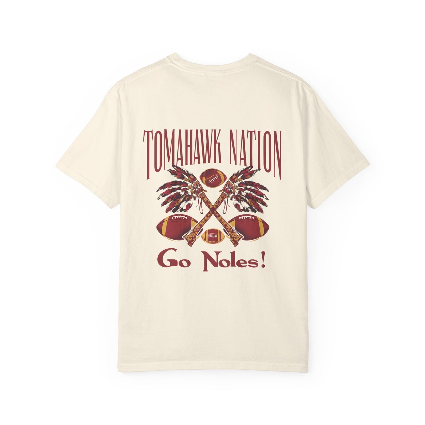 Tomahawk Nation T-Shirt, Unisex College Football Tees, Garment-Dyed Fan Apparel, Go Noles Spirit Wear, Game Day Outfit