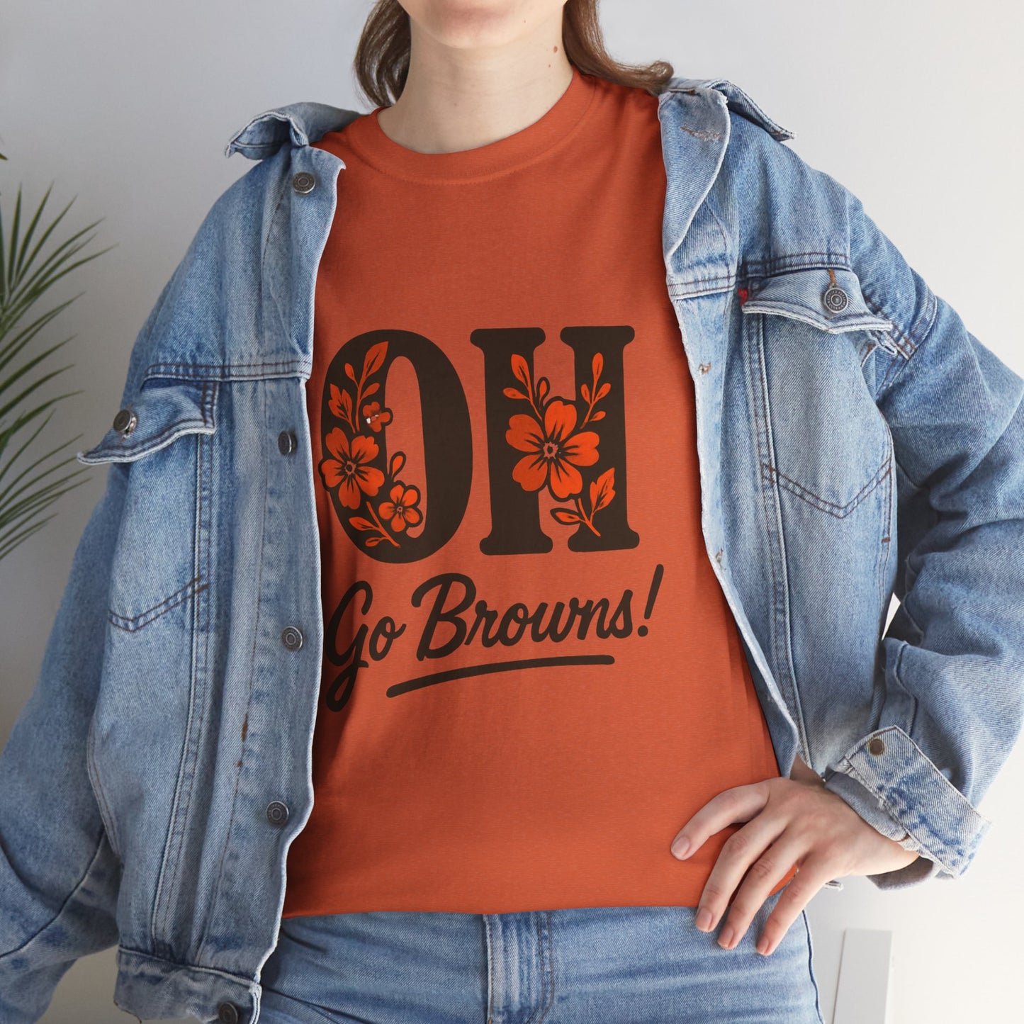 OH Go Browns Floral Unisex Tee, Fan Apparel, Game Day Shirt, Casual Wear, Gift for Sports Lovers