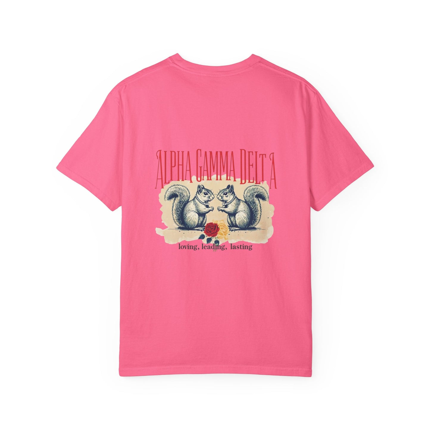 AGD Charming Sorority T-Shirt, Squirrel Design, Unisex Apparel, Perfect Gift, Casual Wear, College Life, Greek Life, Fraternity Events