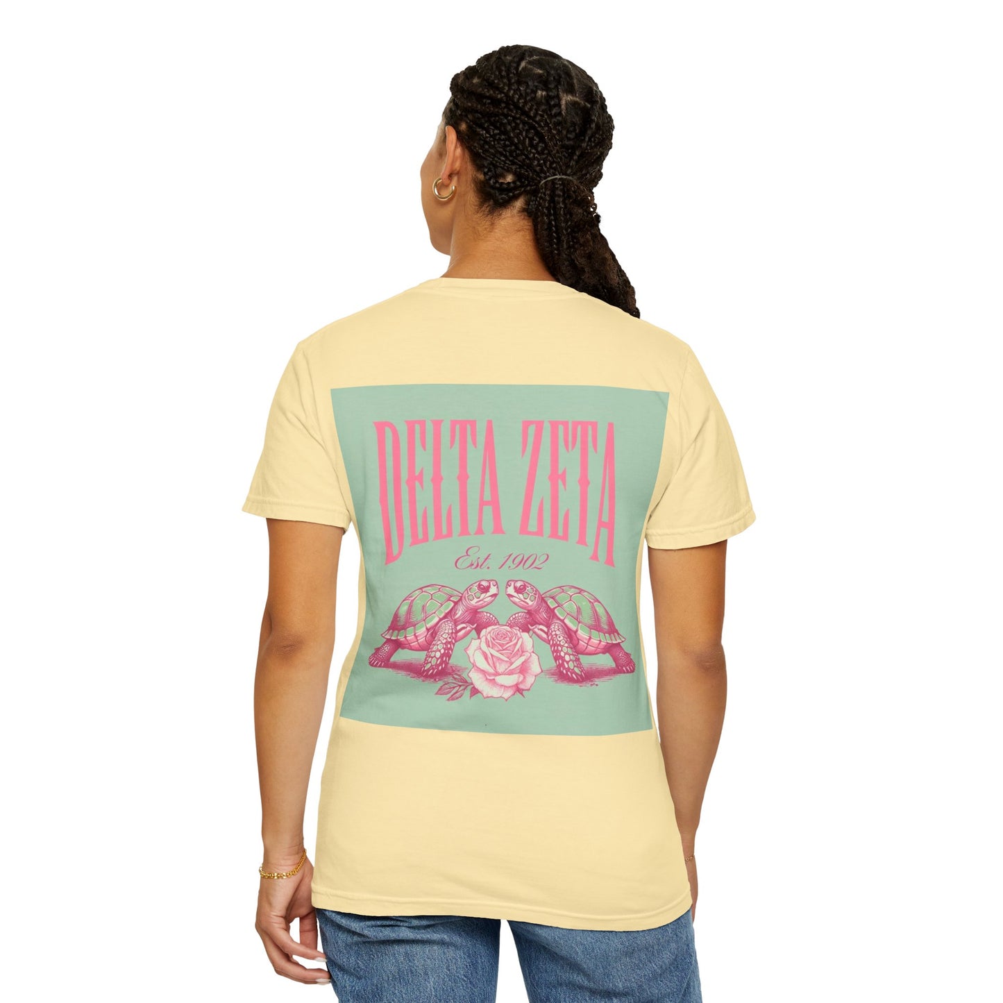 Delta Zeta Unisex T-Shirt, Sorority Shirt, Garment-Dyed Tee, Cute College Top, Sisterhood Apparel, Gift for Sorority Sisters