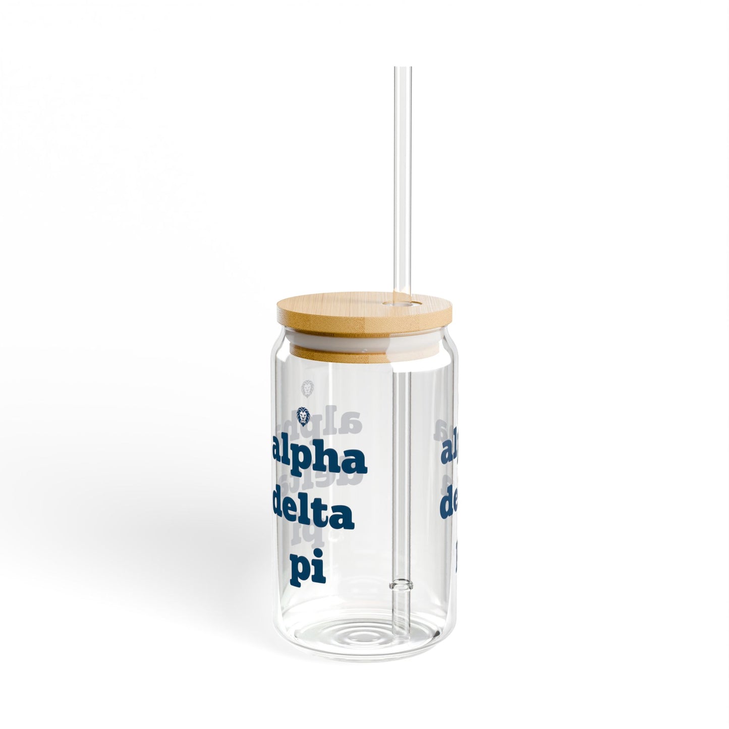 ADPi Custom Sipper Glass, 16oz - Alpha Delta Pi Drinkware, Perfect for Sorority Gifts, Graduation, Parties, Celebrations, Eco-Friendly